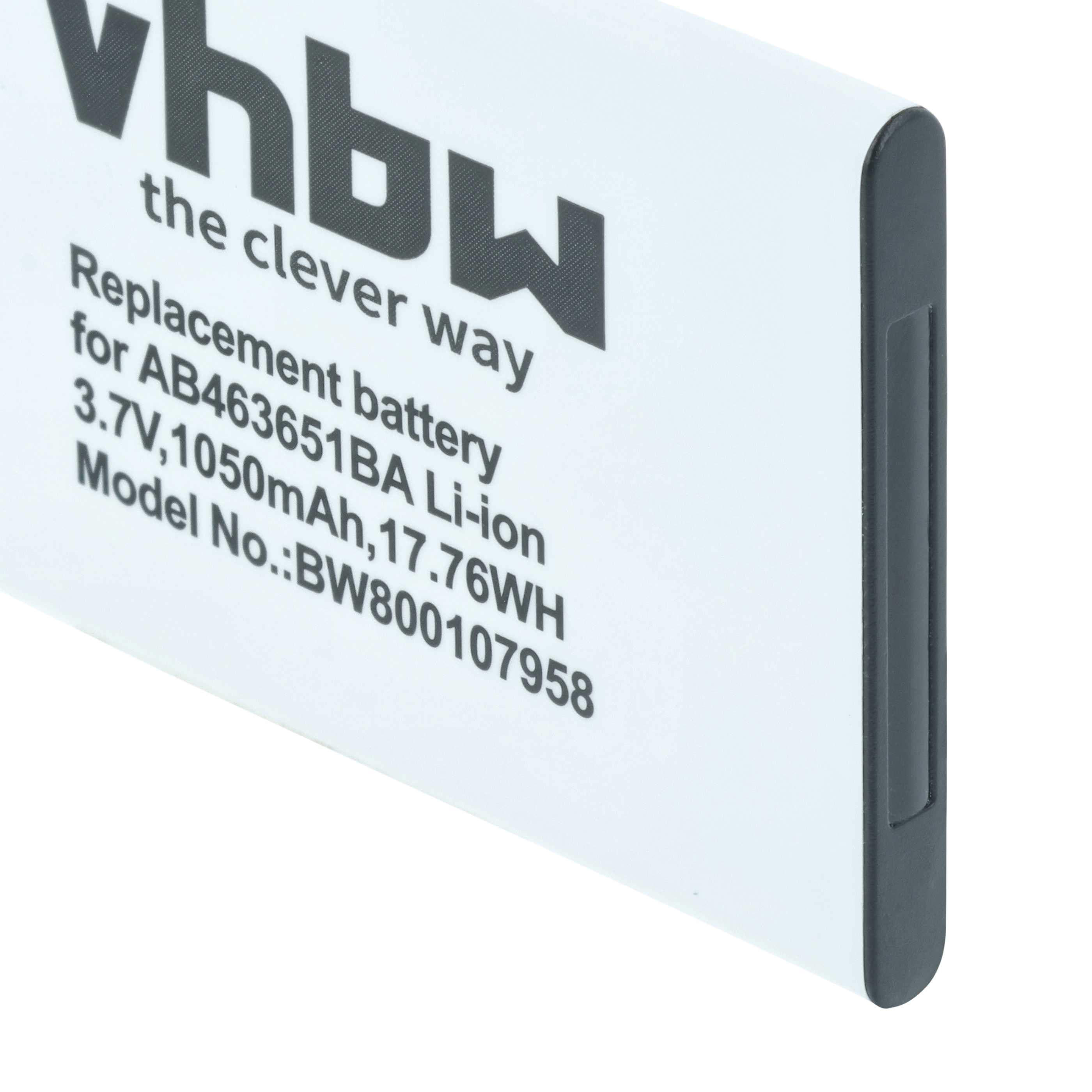Akumulator do telefonu smartfona zamiennik Samsung AB463651BABSTD, AB463651BA - 1050 mAh 3,7 V Li-Ion