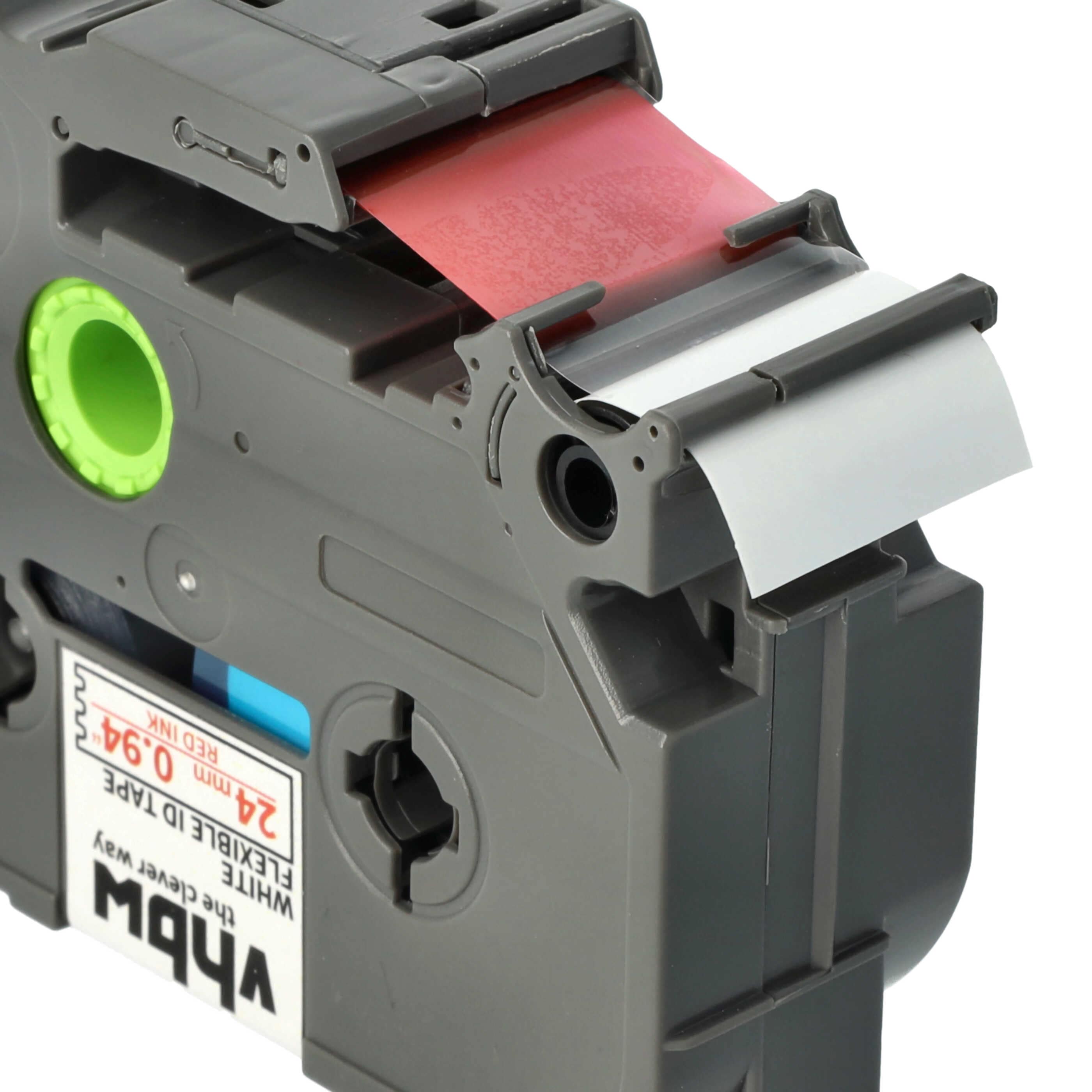 Cassetta nastro sostituisce Brother TZE-FX252 per etichettatrice Brother 24mm rosso su bianco, flessibile