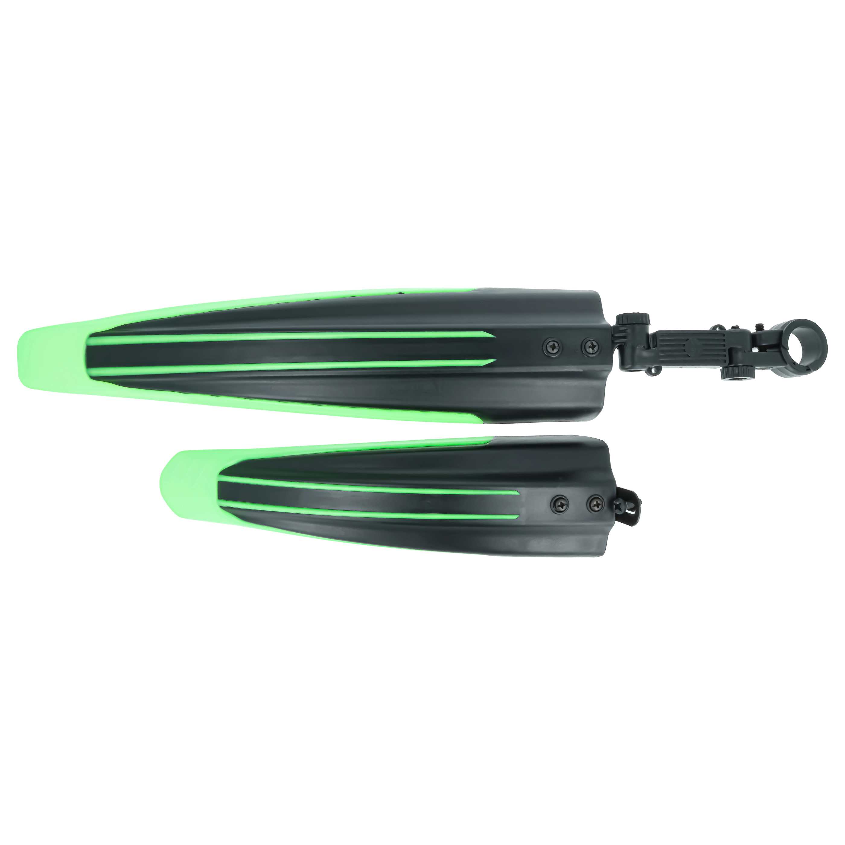 2x Parafango per ruota anteriore e ruota posteriore per mountain bike con pneumatici da 24/26 - nero / verde