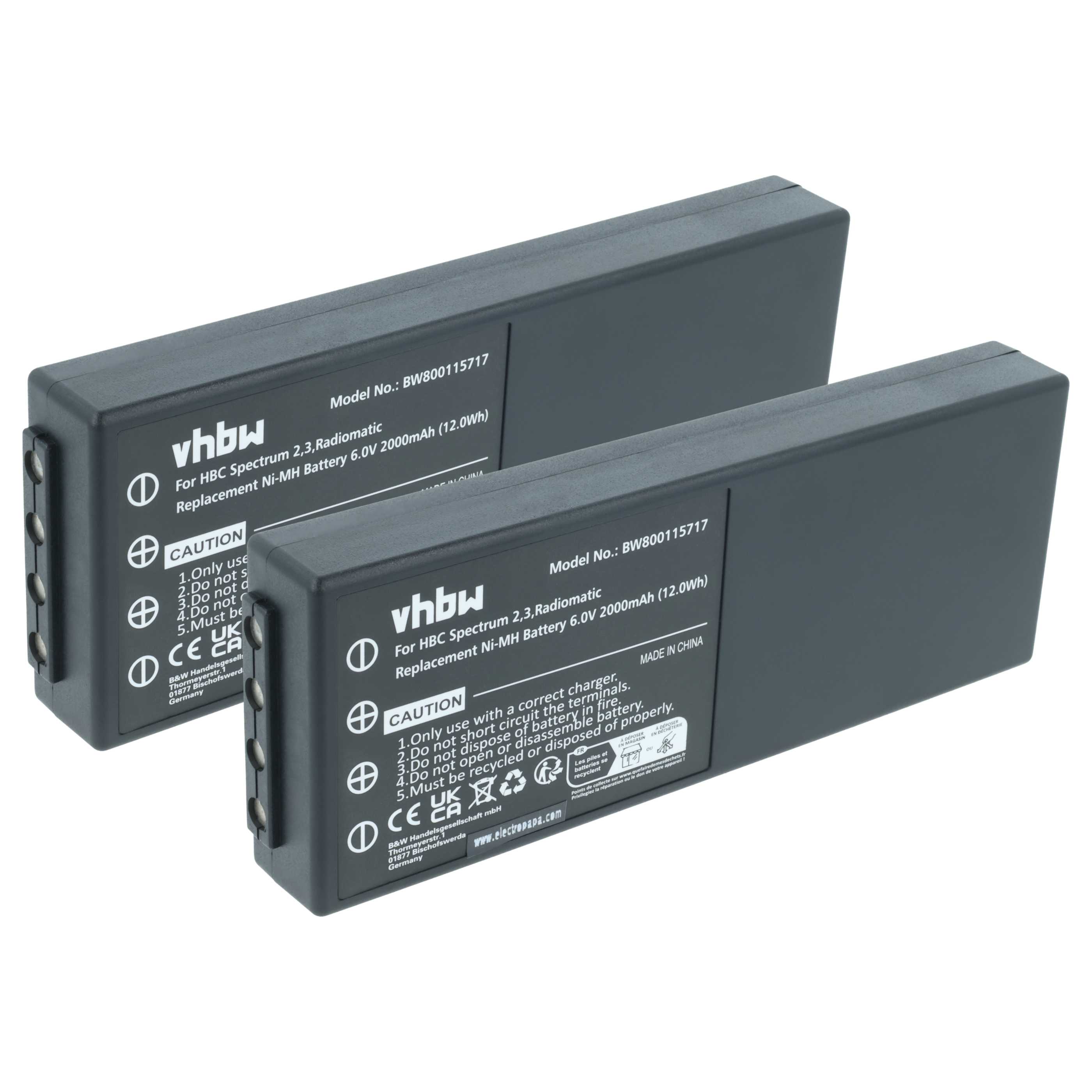2x Akumulator do zdalnego sterowania zamiennik HBC 005-01-00466, BA210040 (FuB 10AA), BA210 - 2000mAh 6V NiMH