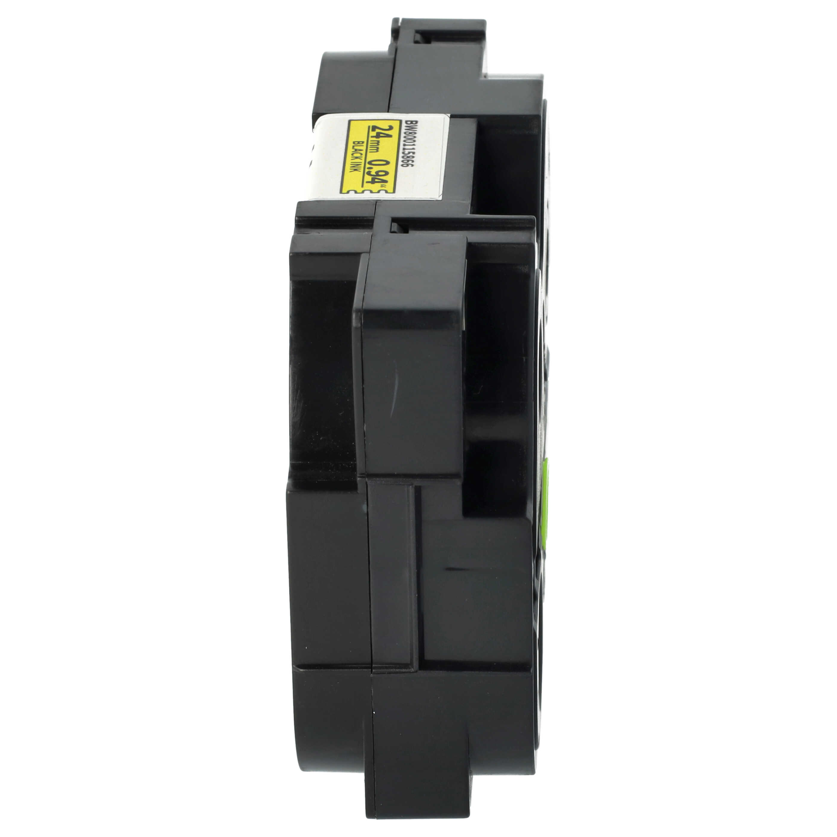 Taśma do etykiet zam. Brother HGE-651 - 24mm, napis czarny / taśma żółta, plastik