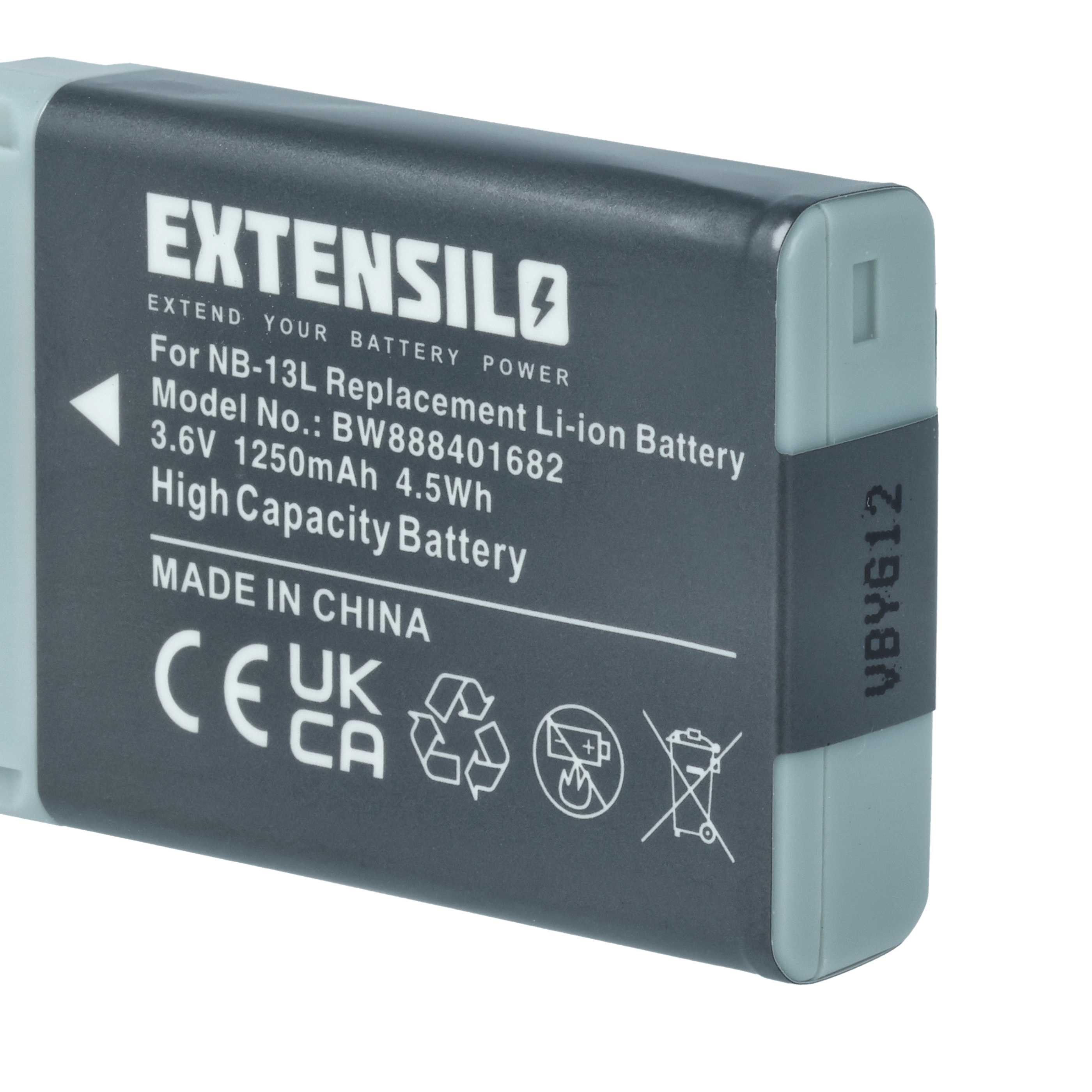 3x Batteria sostituisce Canon NB-13L per fotocamera - 1250mAh 3,6V Li-Ion