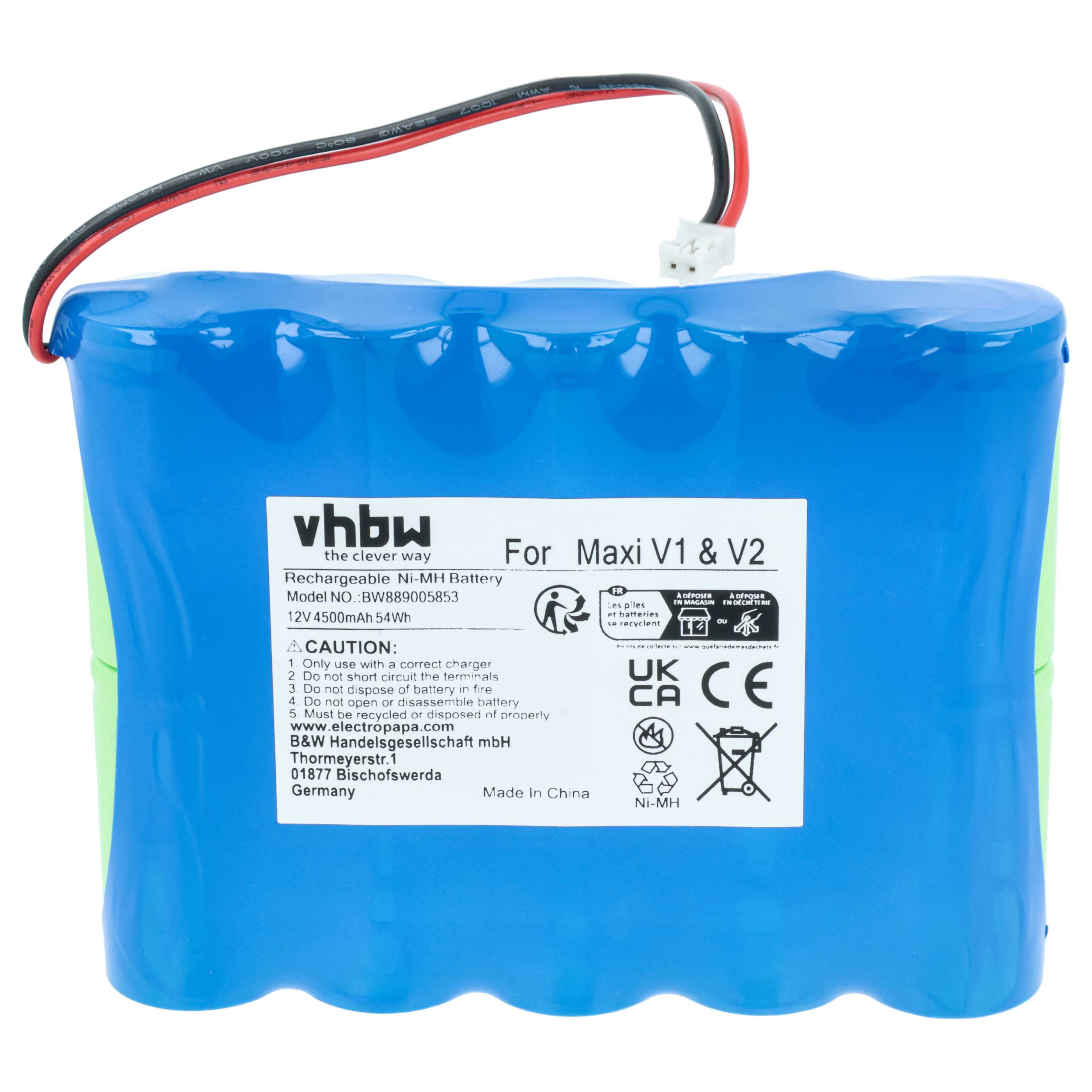2x Batería para LED (4,5 Ah, 12 V, NiMH)