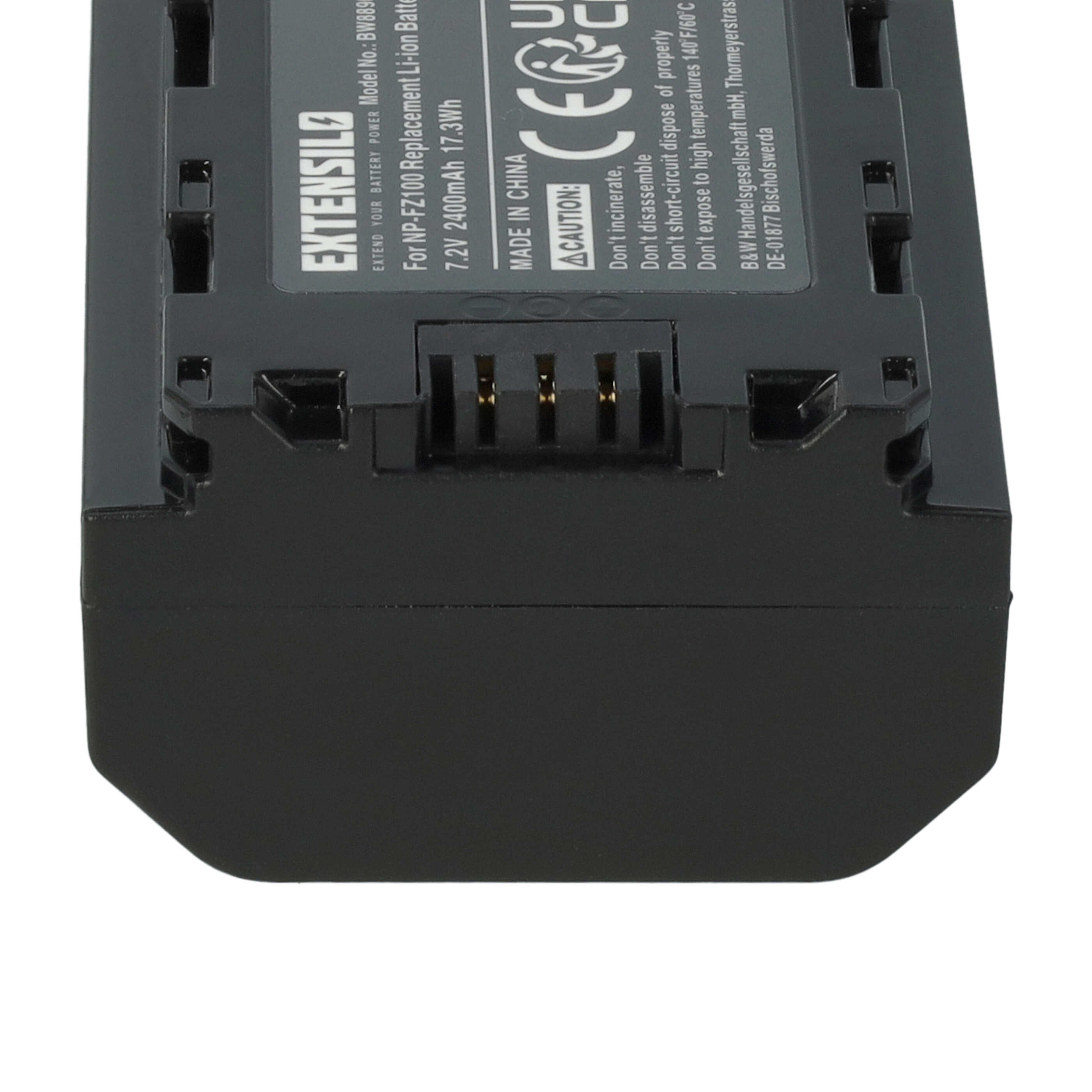 Battery replaces Sony NP-FZ100 - 2400mAh, 7.2V, Li-Ion