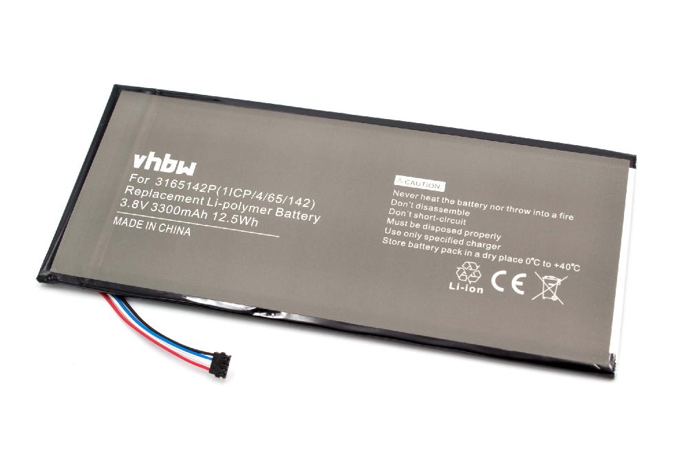 Tablet Battery Replacement for Acer 3165142P, KT.0010F.001, 3165142P(1ICP/4/65/142) - 3300mAh 3.7V Li-polymer