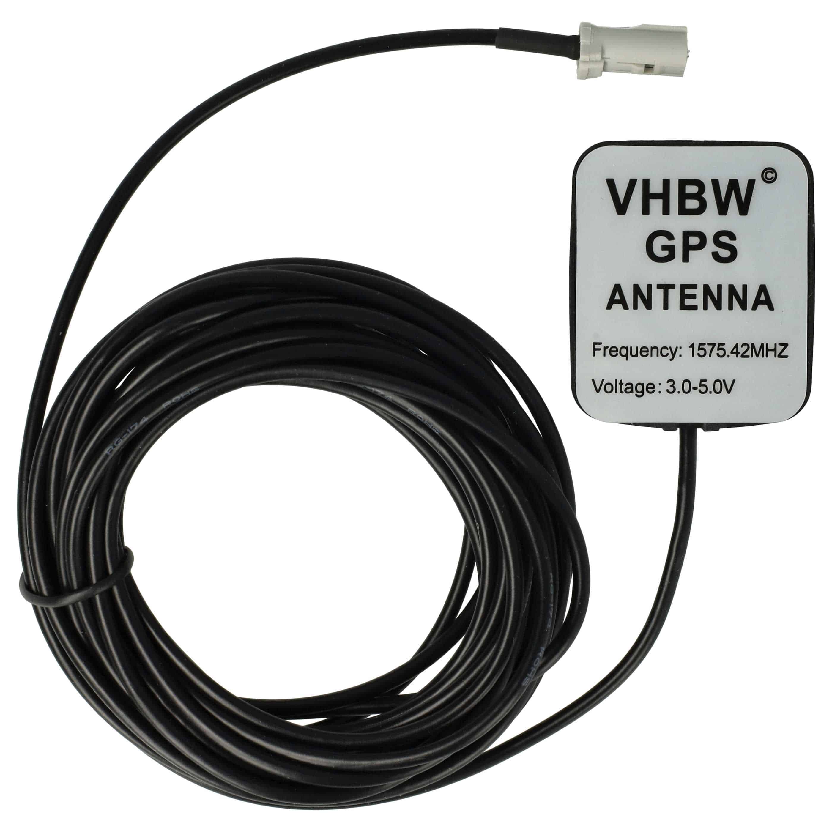 GPS Antenna suitable for Mercedes, Volvo, JVC, Pioneer Sat Nav etc. - Magnet Base, 5 m, AVIC Coupler, Black