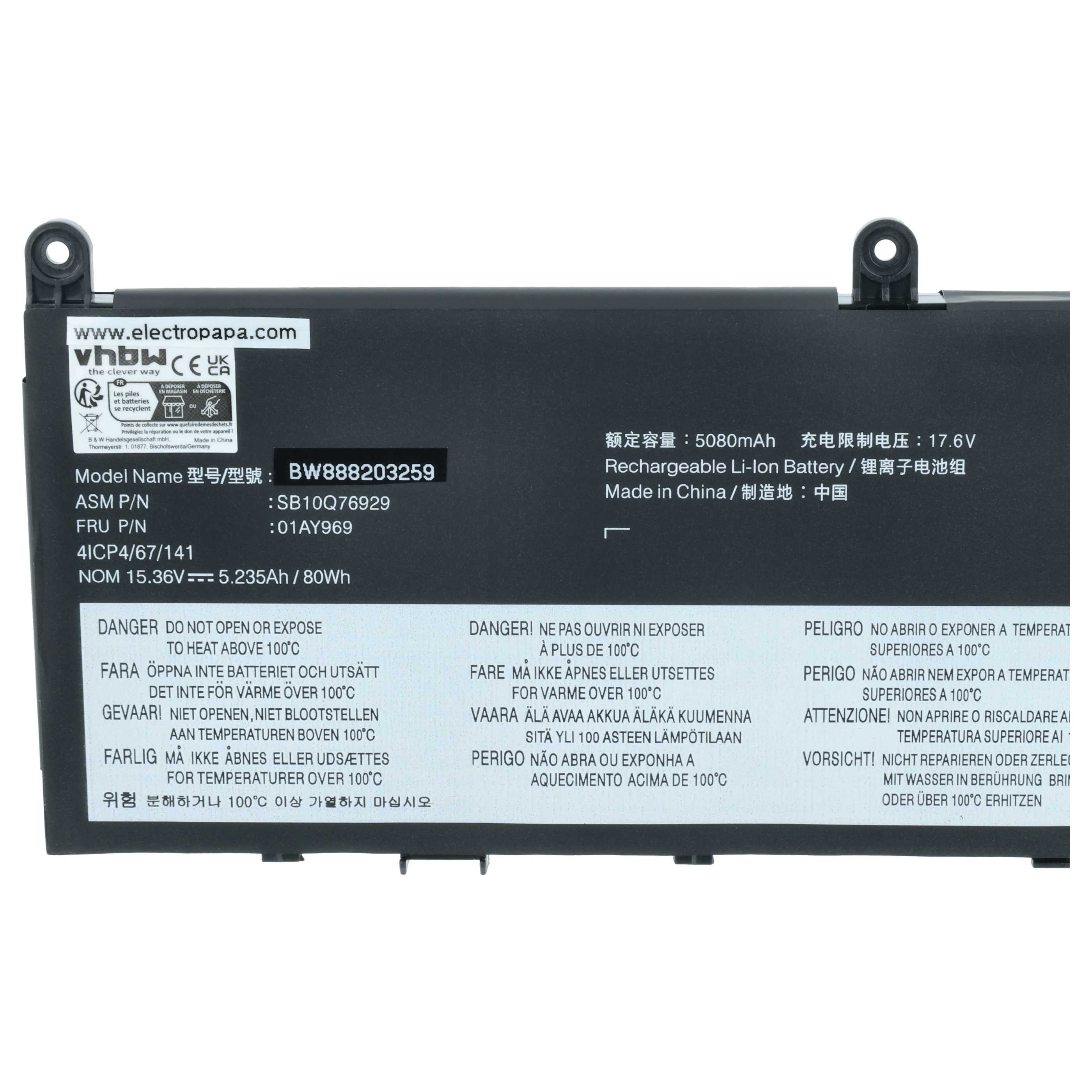Akumulator do laptopa zamiennik Lenovo 4ICP4/67/141, 5B10W13898, 01AY969, 01AY968 - 5150 mAh 13,56 V LiPo