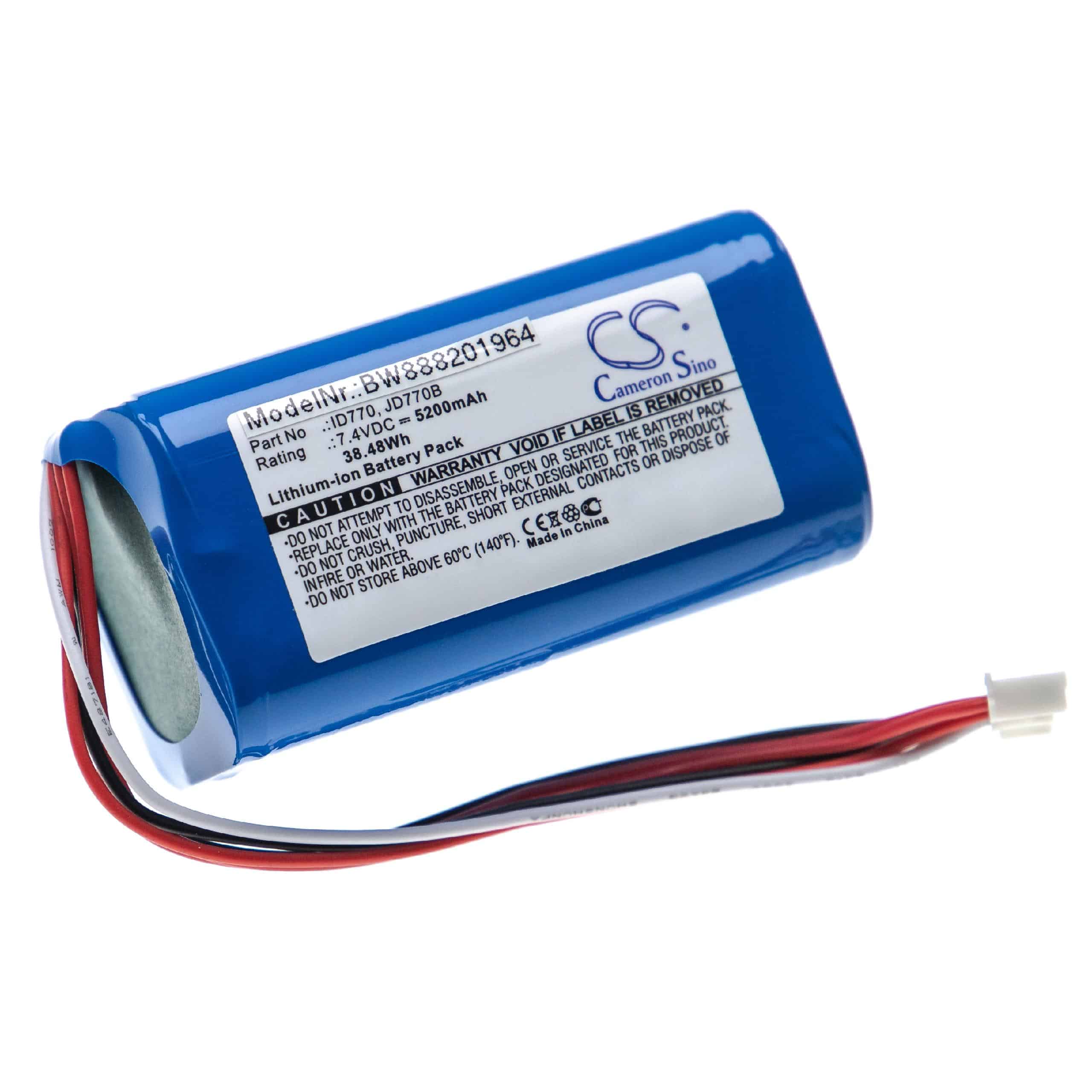  Battery replaces Sony ID770, JD770B for SonyLoudspeaker - Li-Ion 5200 mAh 4 cells