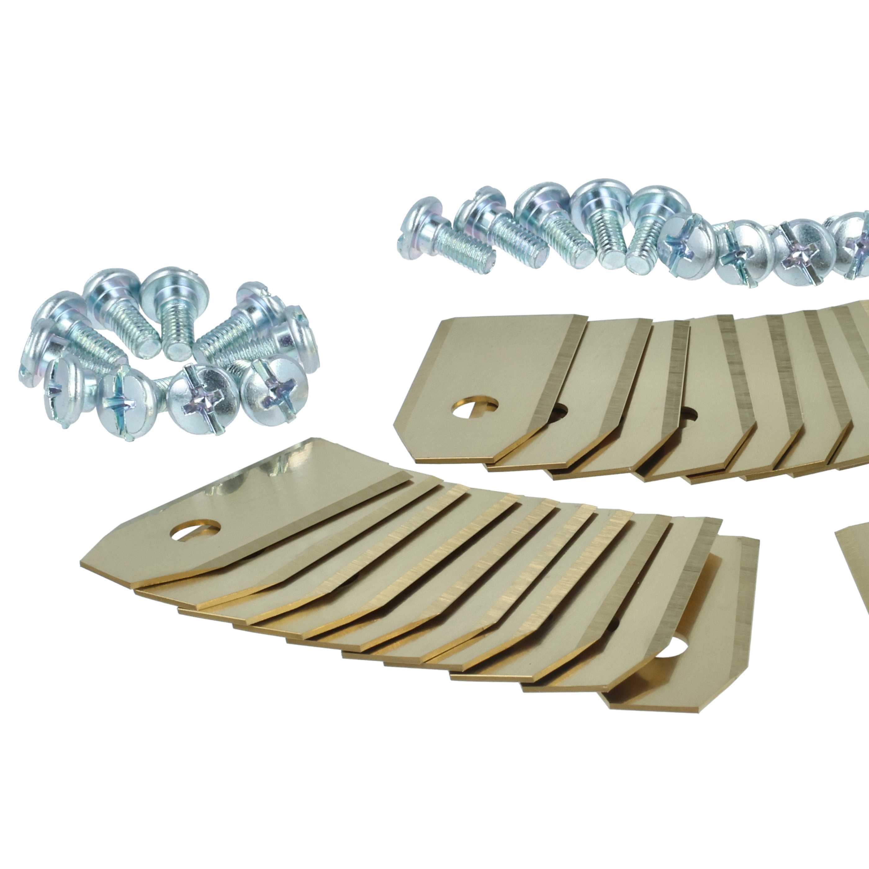 30x Exchange Blade replaces 505127801, 408720, 505127802 Cordless Lawnmower etc.titanium apatite, Silver