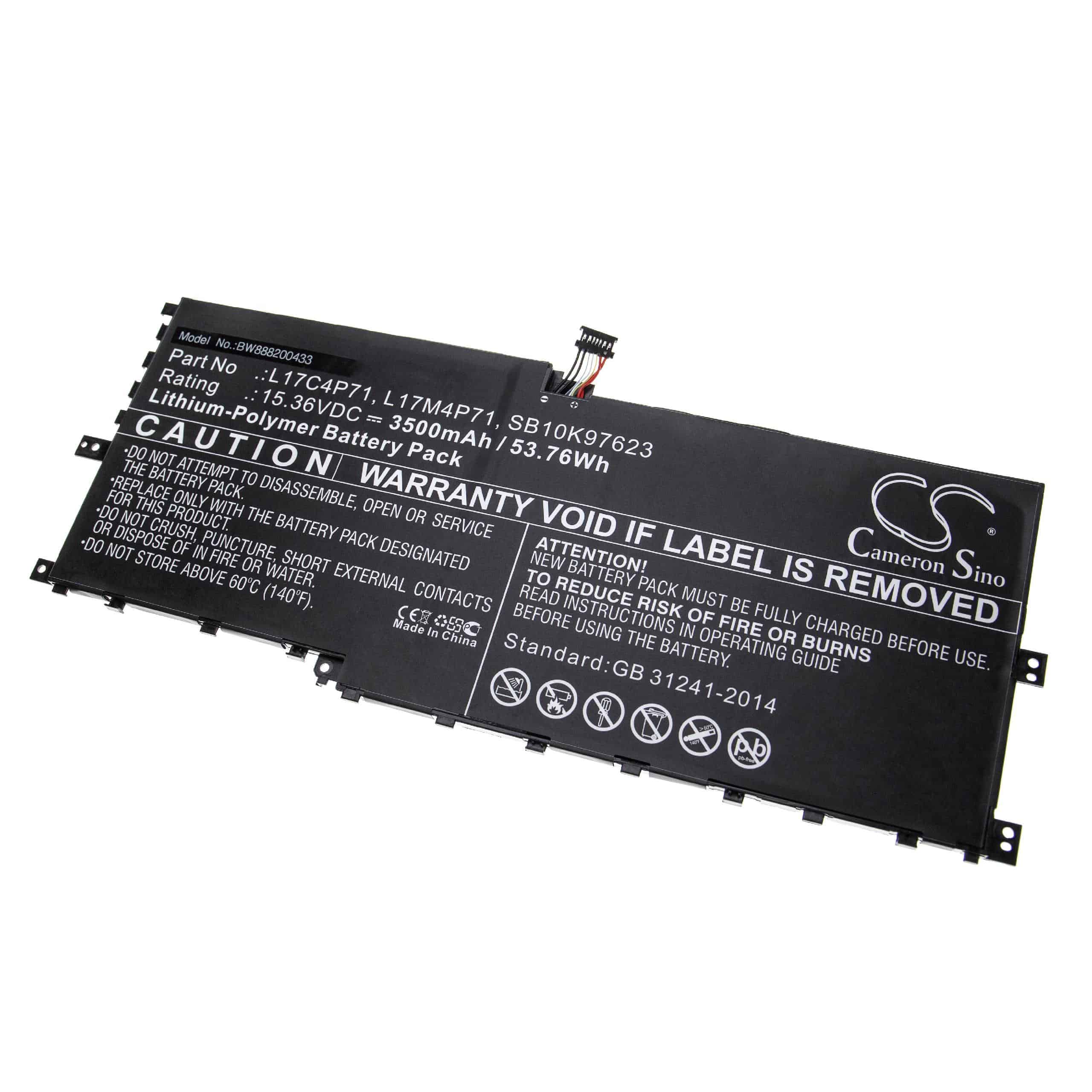 Batterie remplace Lenovo L17C4P71, 01AV474, 01AV475 pour ordinateur portable - 3500mAh 15,36V Li-polymère