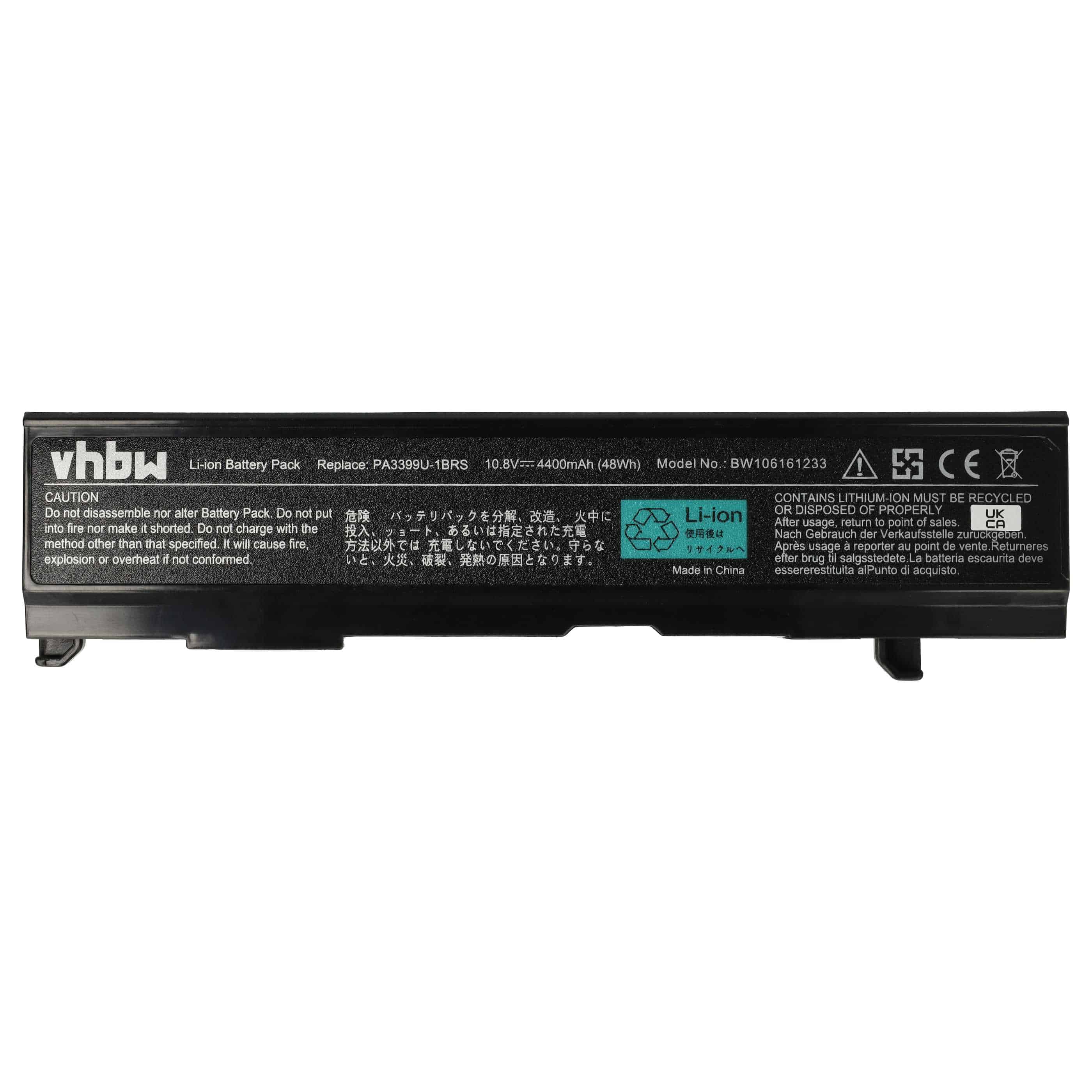 Akumulator do laptopa zamiennik Toshiba PA3399U-1BAS, PA3399U-1BRS - 4400 mAh 10,8 V Li-Ion, czarny