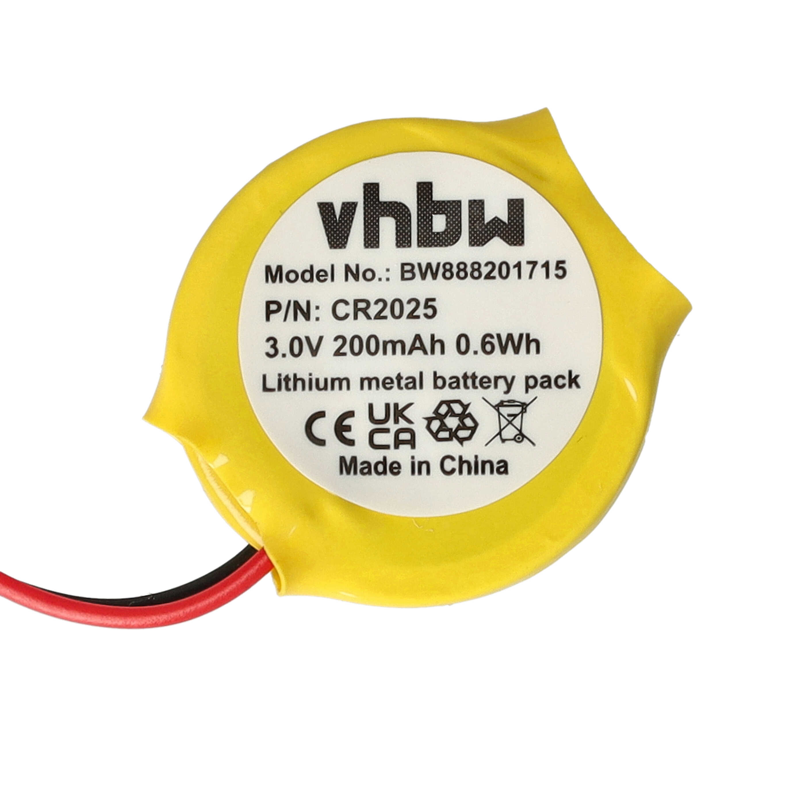 Bios-Batterie als Ersatz für CR2025, 02K6502, 02K6489, 02K6486 - 200mAh 3V Li-Mn