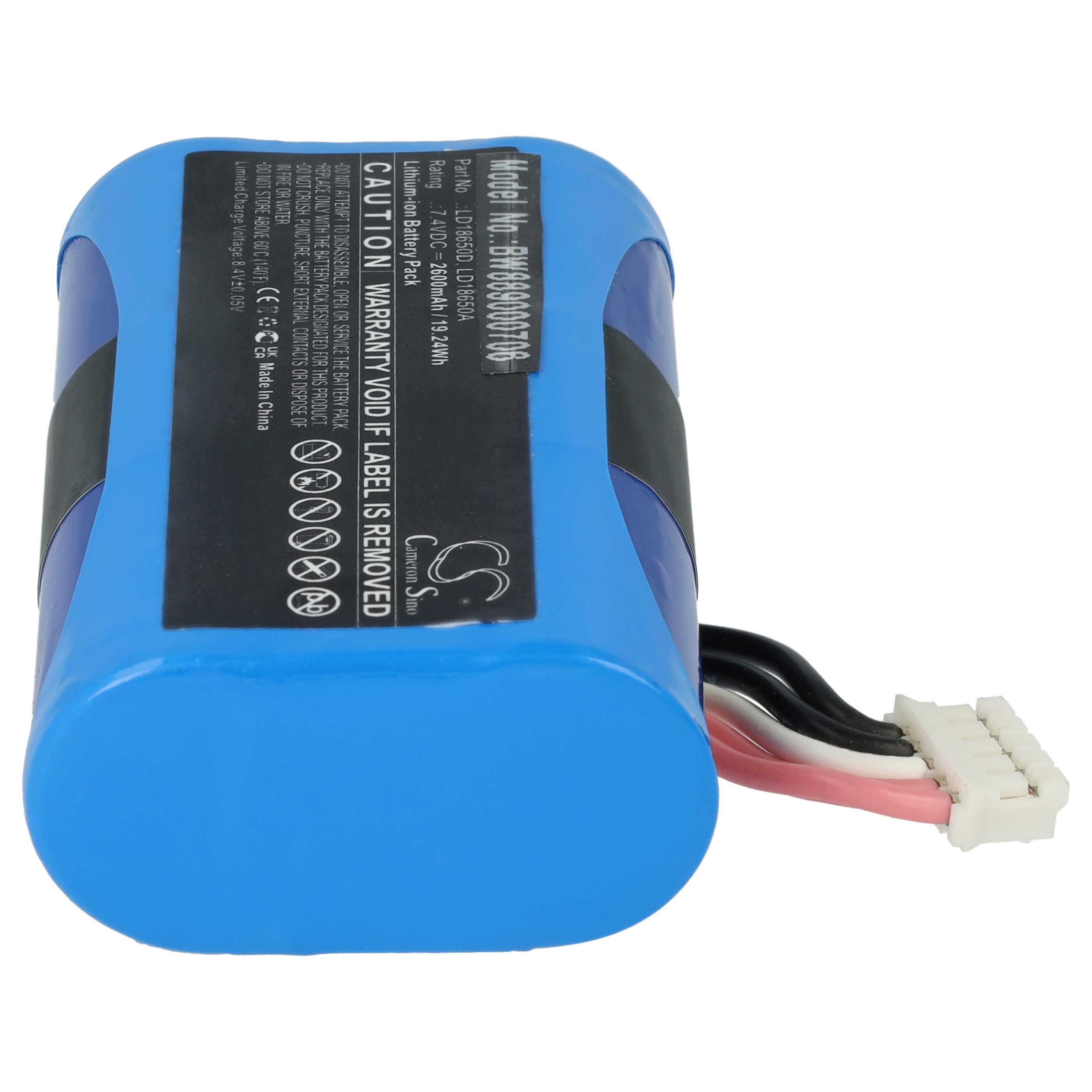5x Battery replaces Ingenico LD18650D for Newland Barcode Scanner POS - 2600 mAh 7.4 V