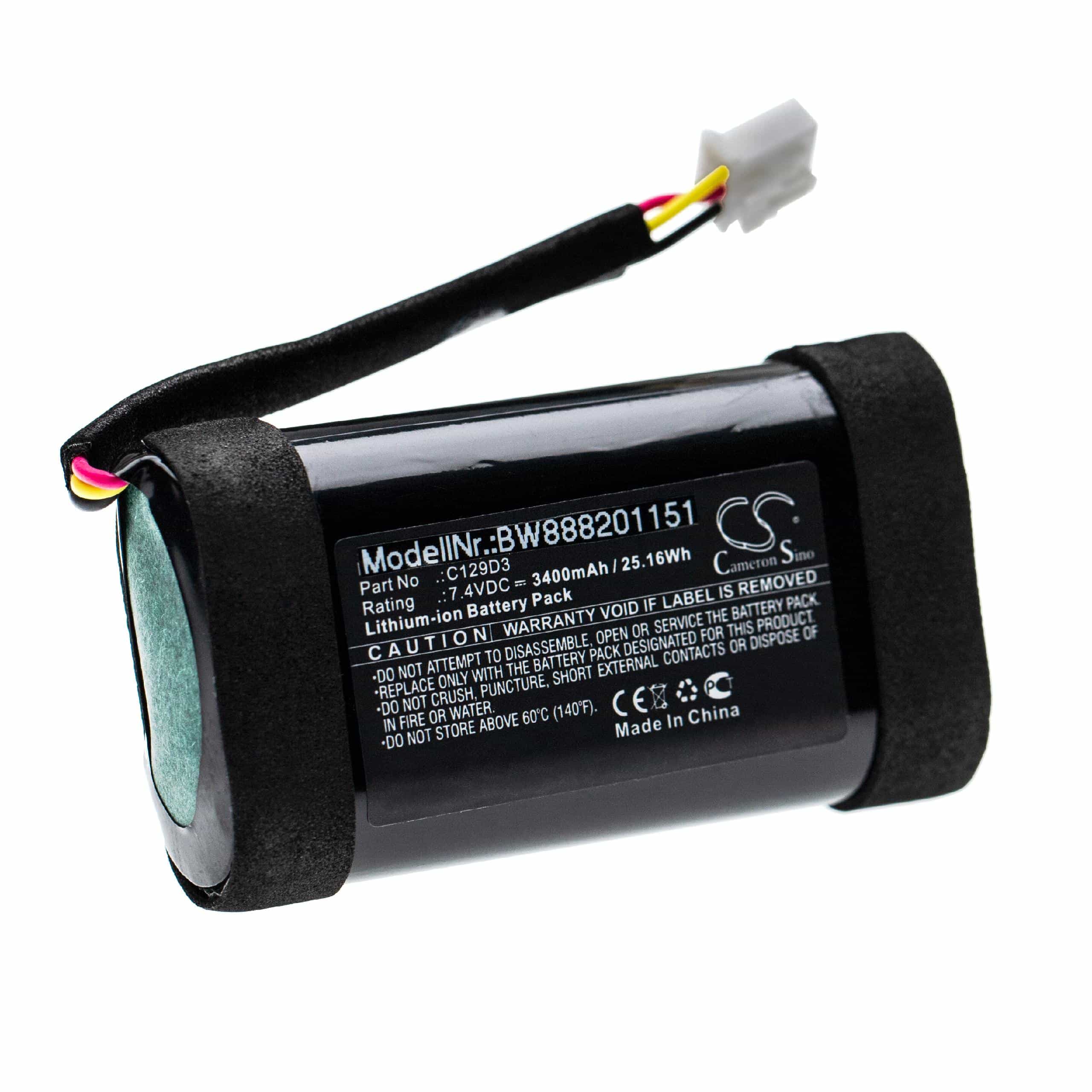 Batería reemplaza Bang & Olufsen C129D3 para altavoces Bang & Olufsen - 3400 mAh 7,4 V Li-Ion