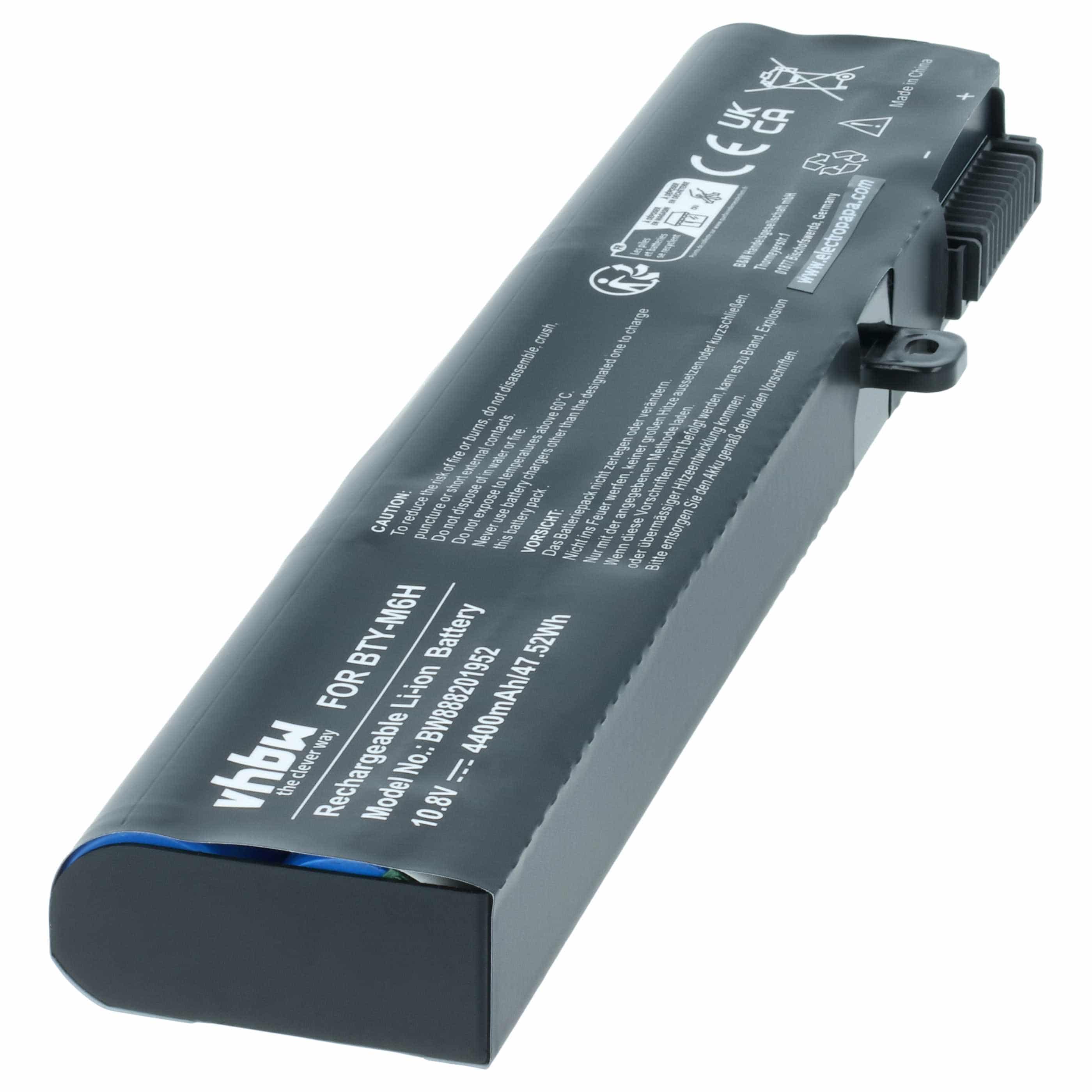 Akumulator do laptopa zamiennik MSI 3ICR19/66-2, BTY-M6H - 4400 mAh 10,8 V Li-Ion