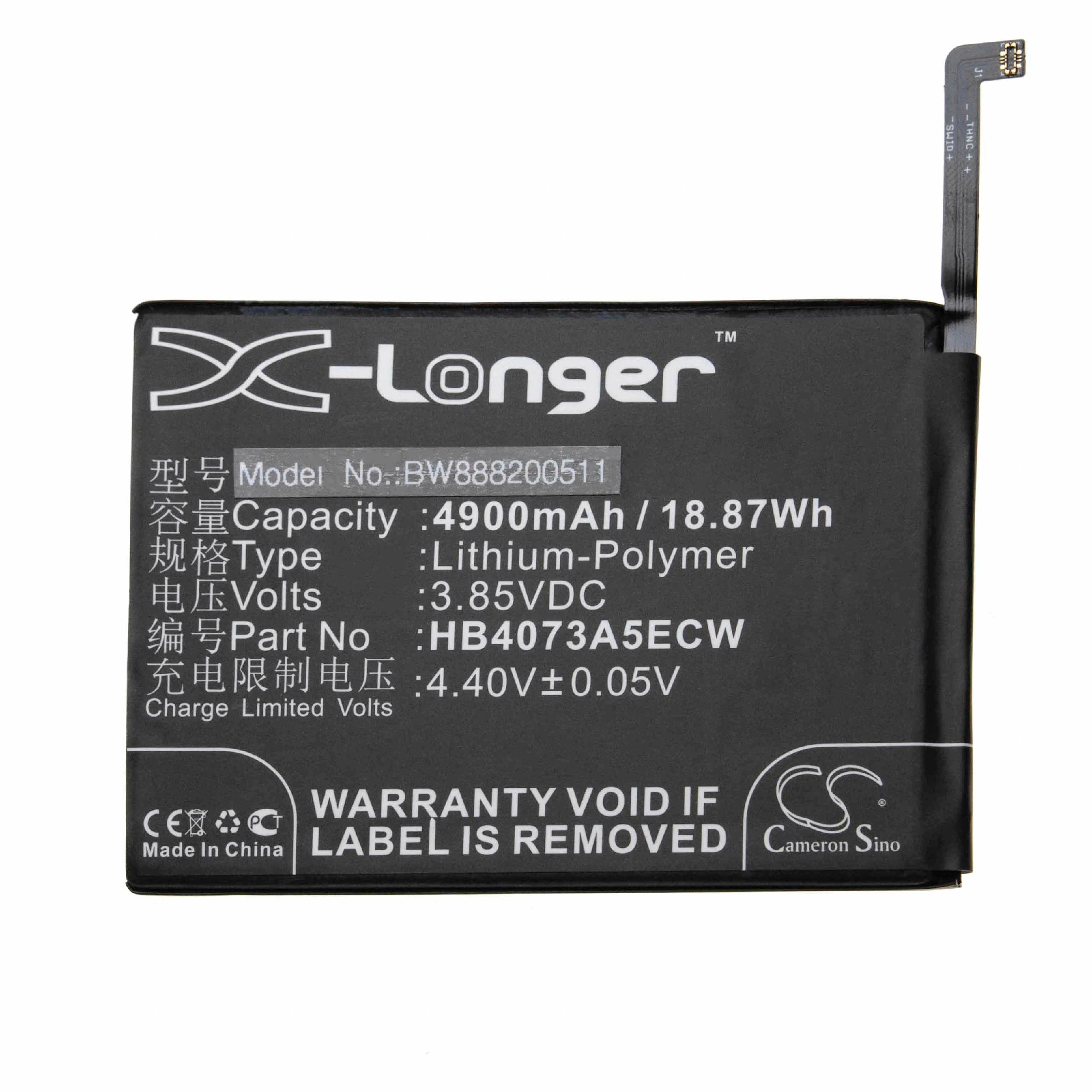 Mobile Phone Battery Replacement for Huawei HB4073A5ECW - 4900mAh 3.85V Li-polymer
