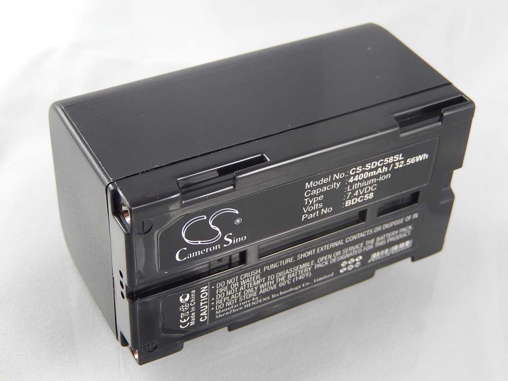 Batería reemplaza Sokkia 40200040, 7380-46, BDC46 para dispositivo medición Pentax - 4400 mAh 7,4 V Li-Ion
