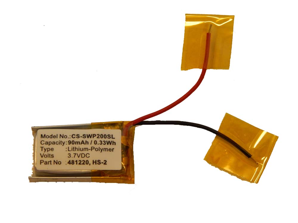 Batteria per auricolari cuffie wireless sostituisce Samsung AHB601218, 481220 Samsung - 90mAh 3,7V Li-Poly