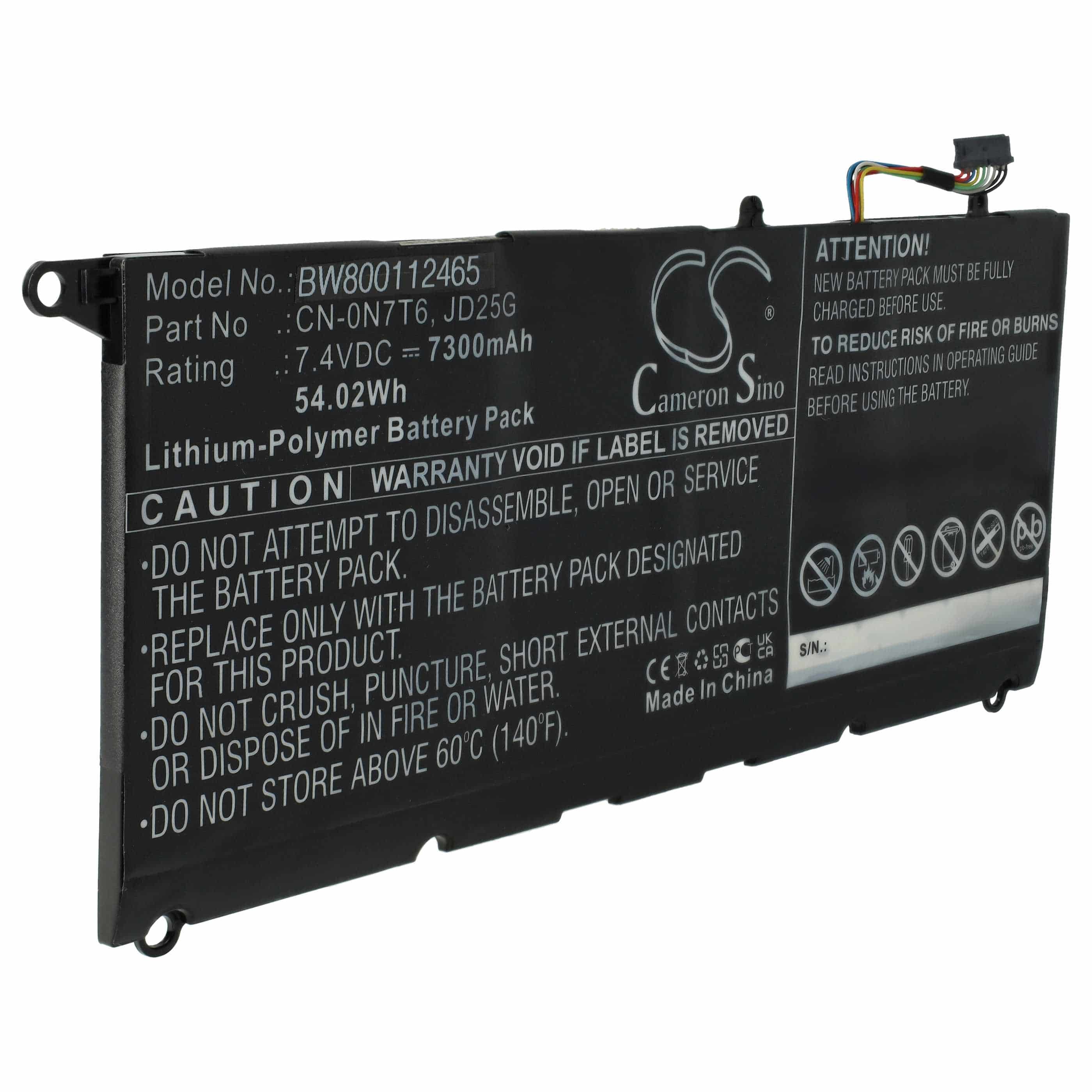 Akumulator do laptopa zamiennik Dell CN-0N7T6, 90V7W, 5K9CP, JD25G, DIN02, 0N7T6, 0DRRP - 7300 mAh 7,4 V LiPo