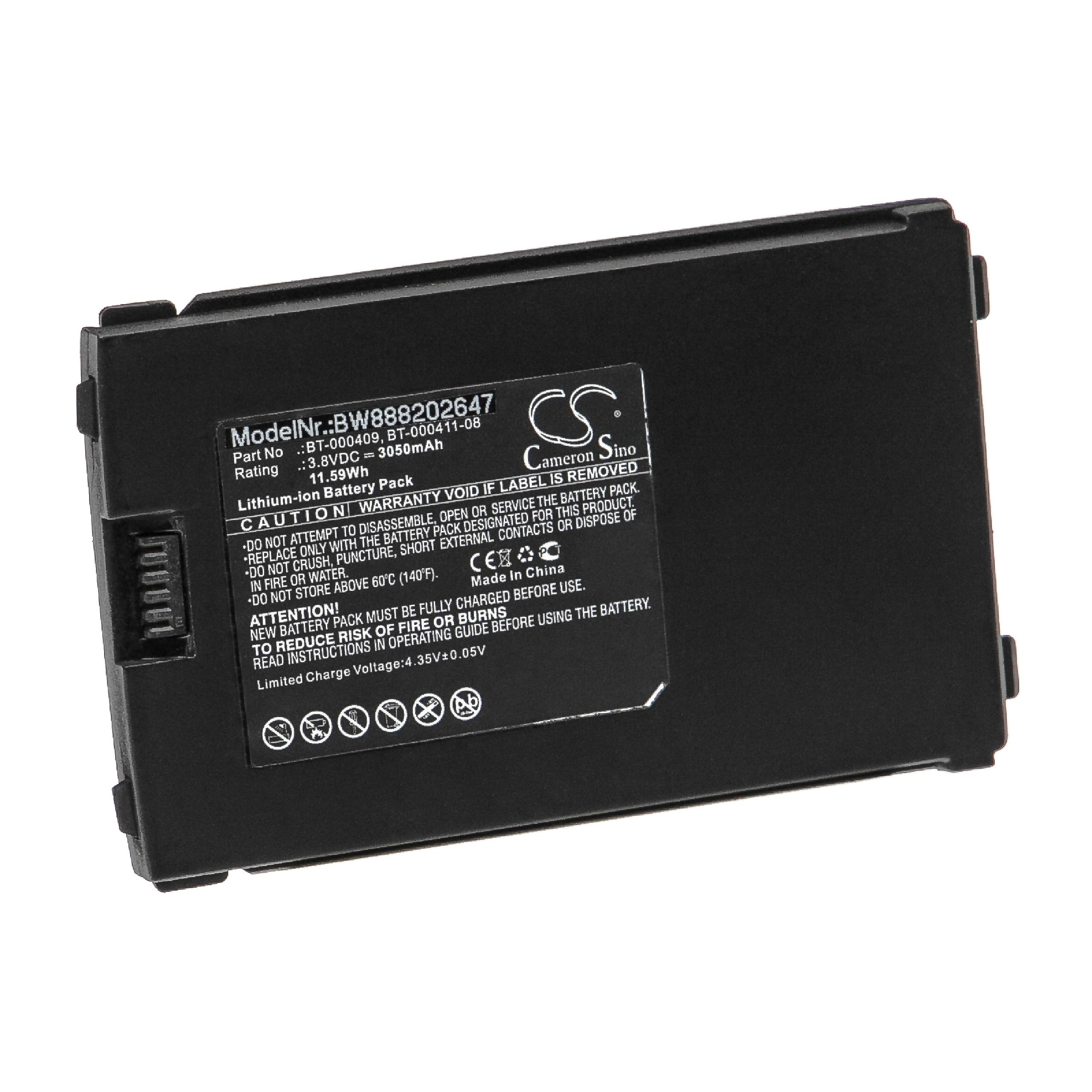 Handheld Computer Battery Replacement for Zebra BT-000409, BTRY-TC2Y-1XMA1-01, BT-000411-08 - 3050mAh, 3.8V