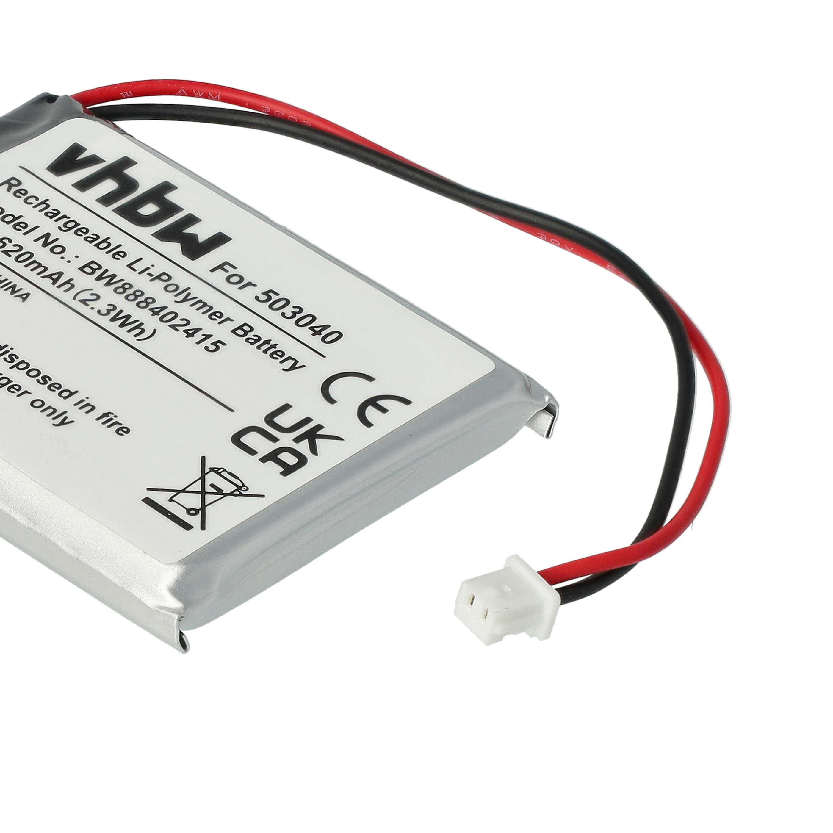 Battery Replacement for 503040 - 620 mAh 3.7 V Li-polymer