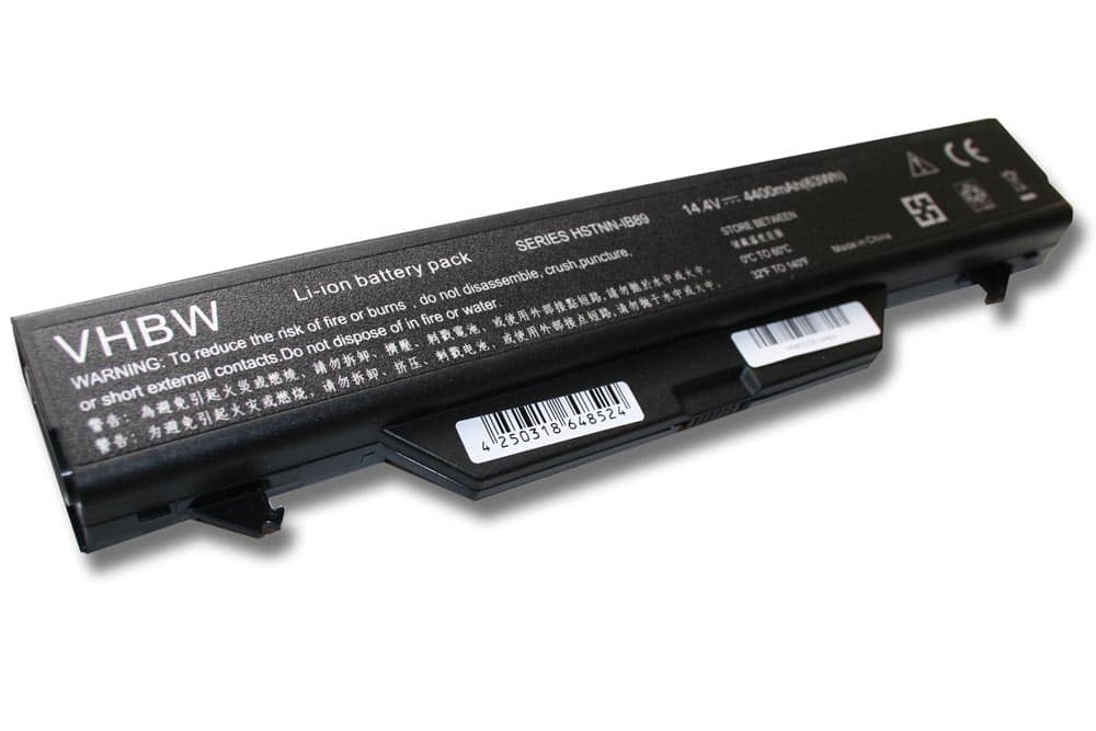 Batterie remplace HP 513130-321, 535808-001 pour ordinateur portable - 4400mAh 14,4V Li-ion, noir