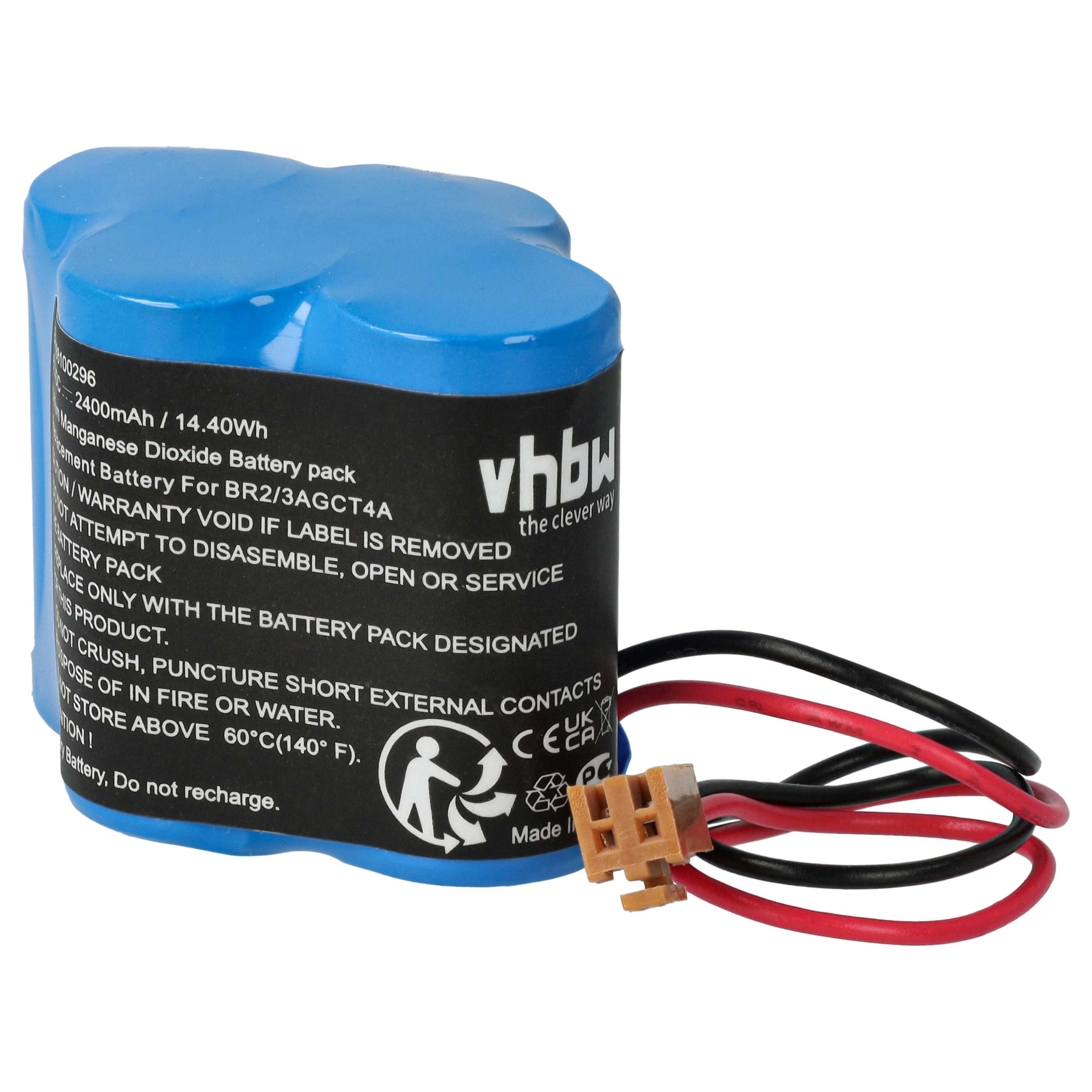 Industrial Controller Battery replaces Dantona Matt Pack (with brown connector) - 2400mAh 6V Li-MnO2
