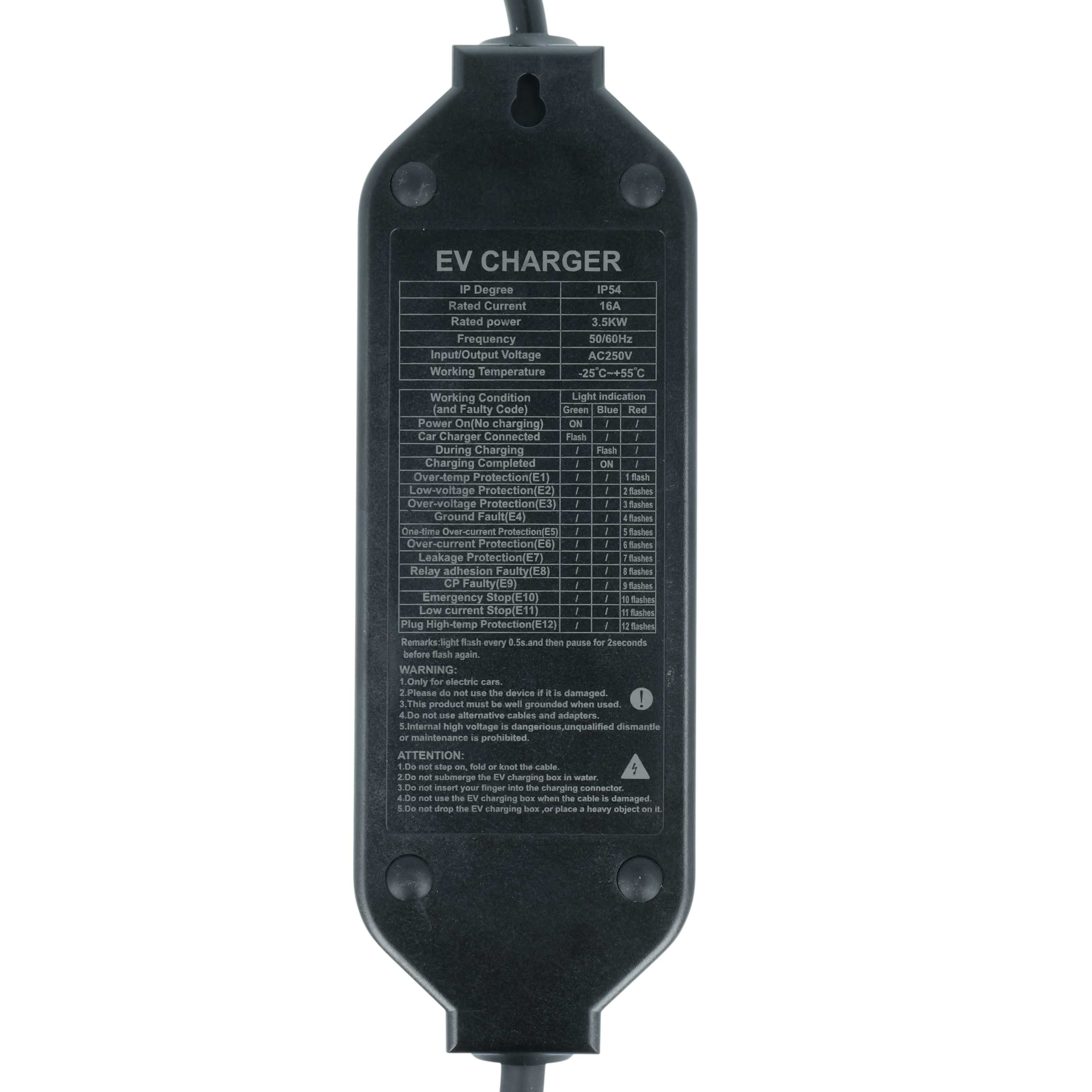 E-Auto Schuko Ladekabel Typ 2 zu Steckdose (230 V) - 16 A 1-phasig, 3,5 kW, 5 m