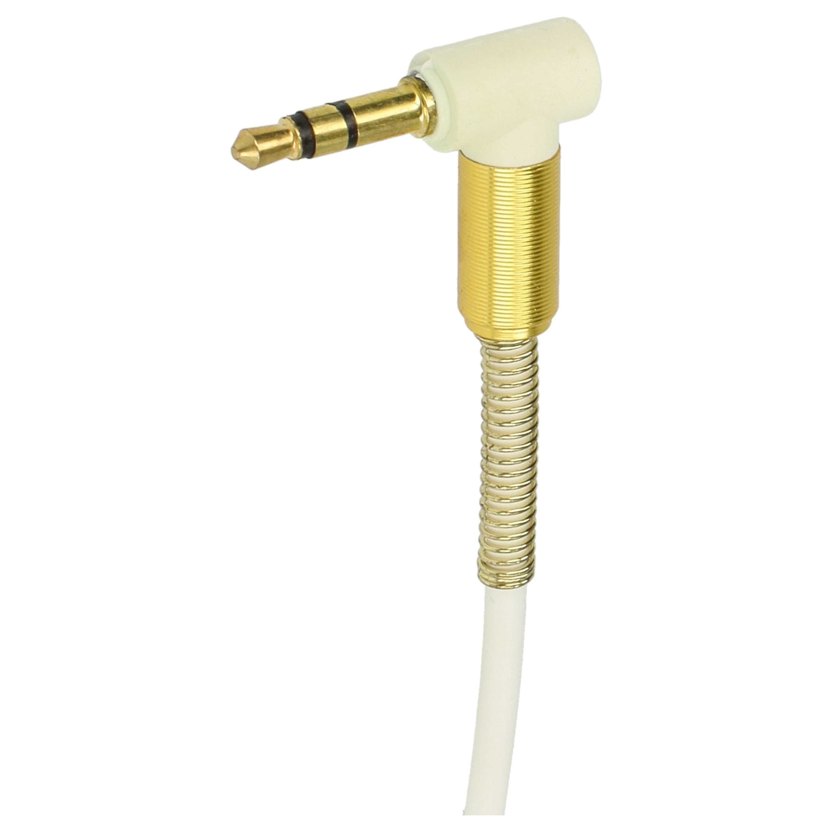 Audio Adapterkabel für diverse Geräte - Von 3,5 mm auf 3,5 mm Klinkenstecker, gewinkelt, gold, weiß