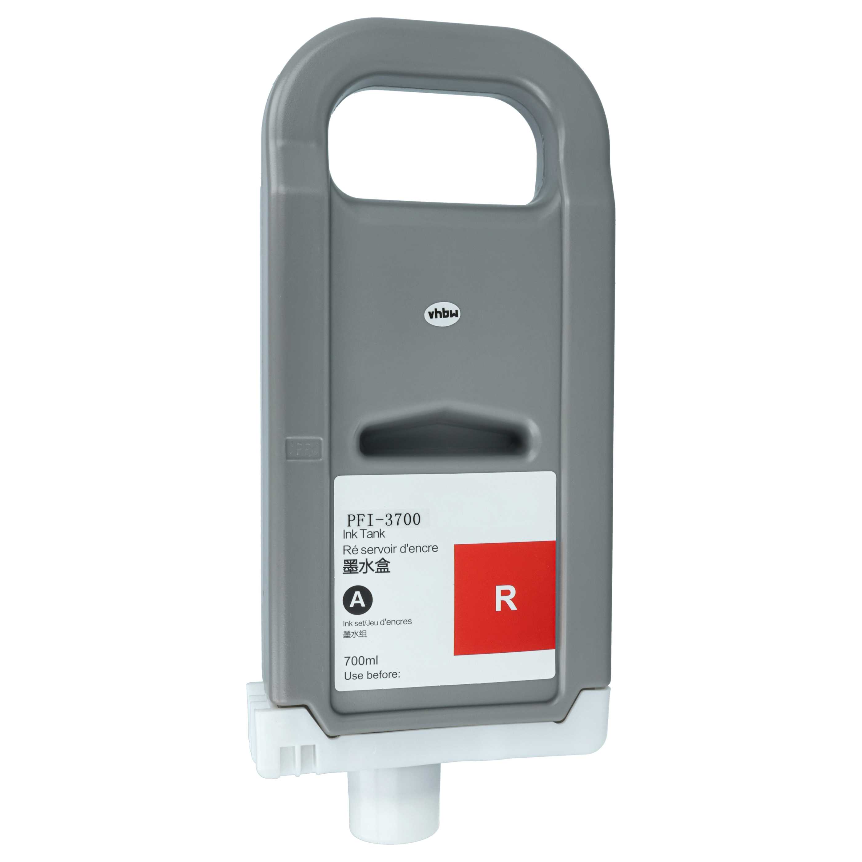 Ink Cartridge as Exchange for Canon PFI-3700 R for Canon Printer - Red 700 ml