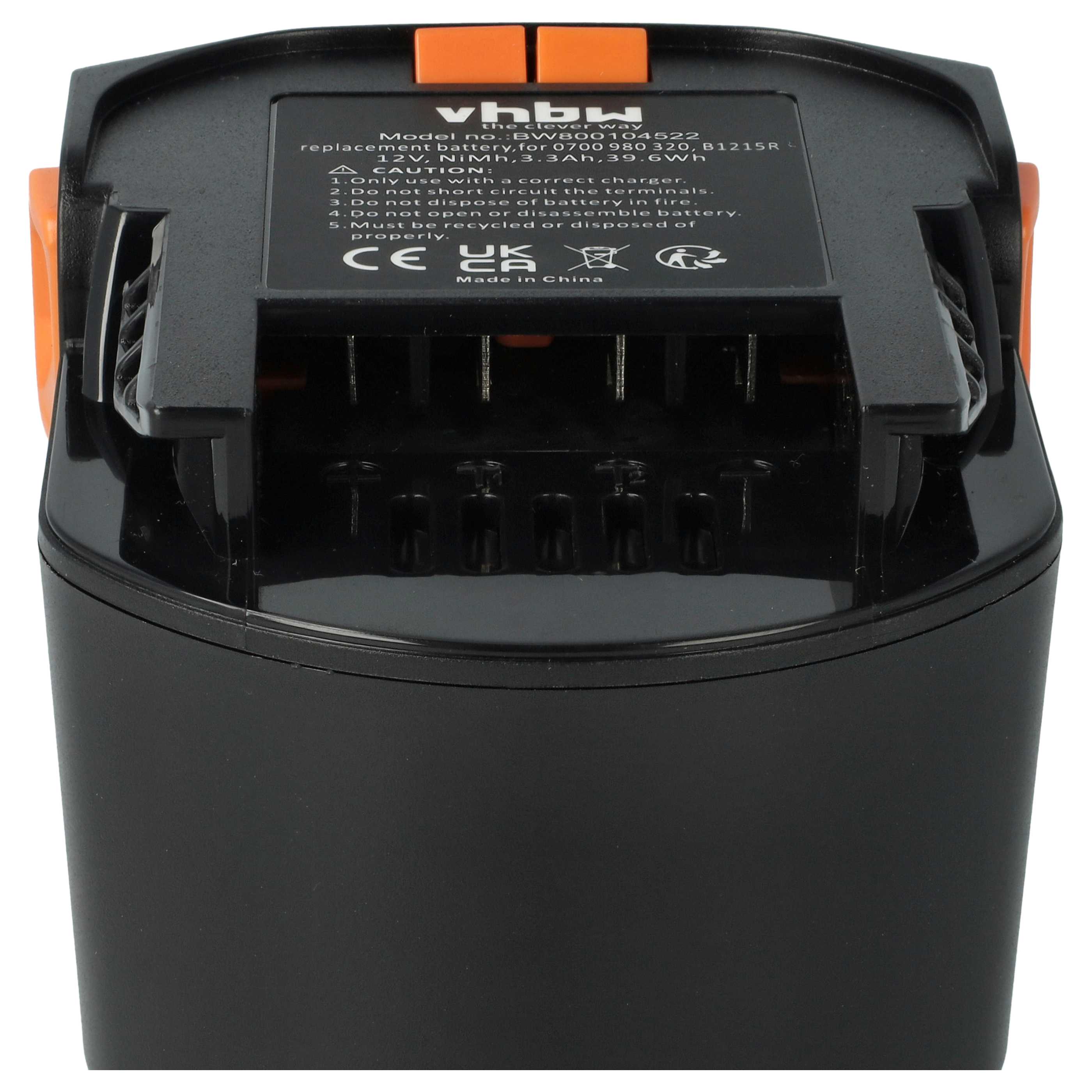 Batterie remplace AEG 0700 980 320, M1230R, B1220R, B1215R pour outil électrique - 3300 mAh, 12 V, NiMH