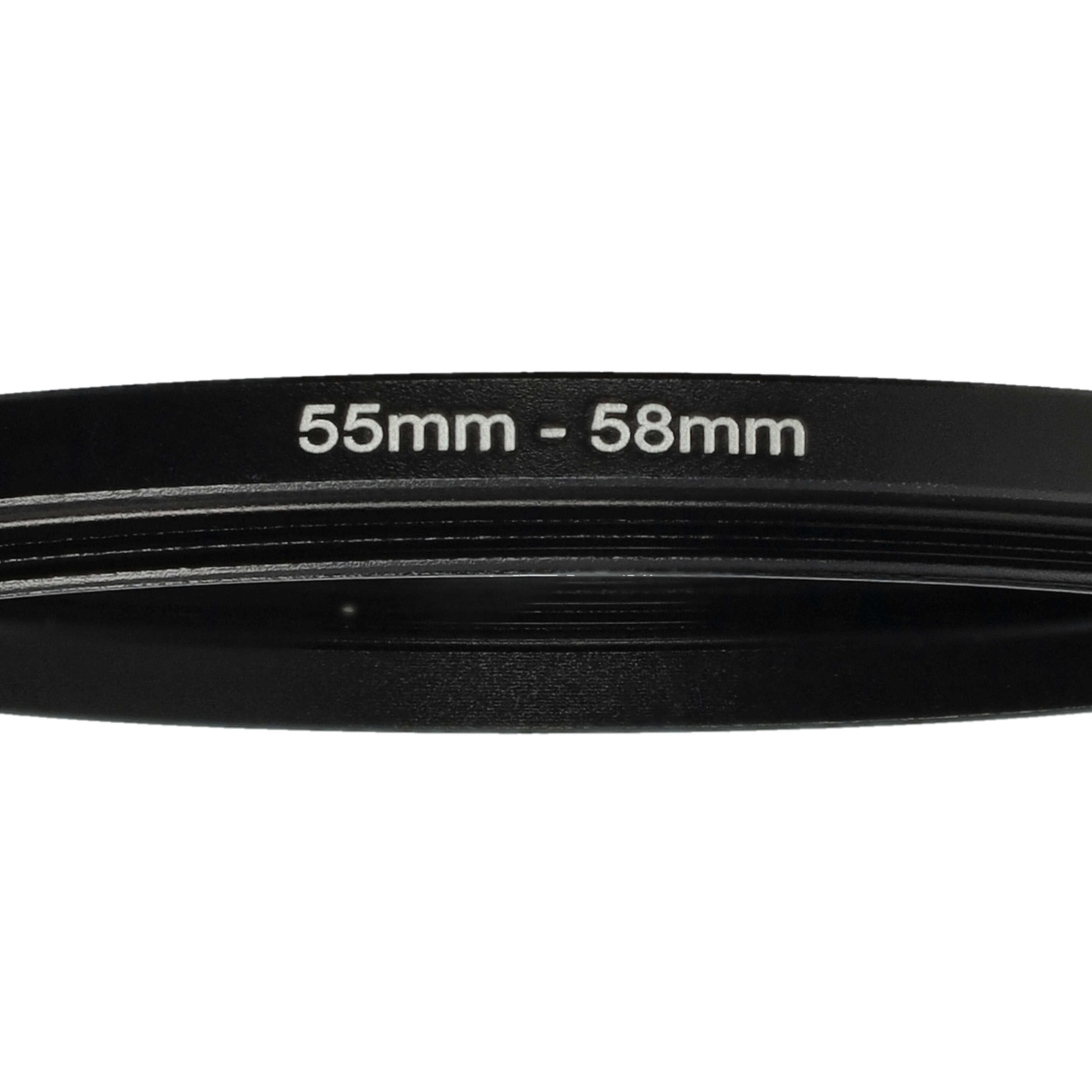Step-Up-Ring Adapter 55 mm auf 58 mm passend für diverse Kamera-Objektive - Filteradapter
