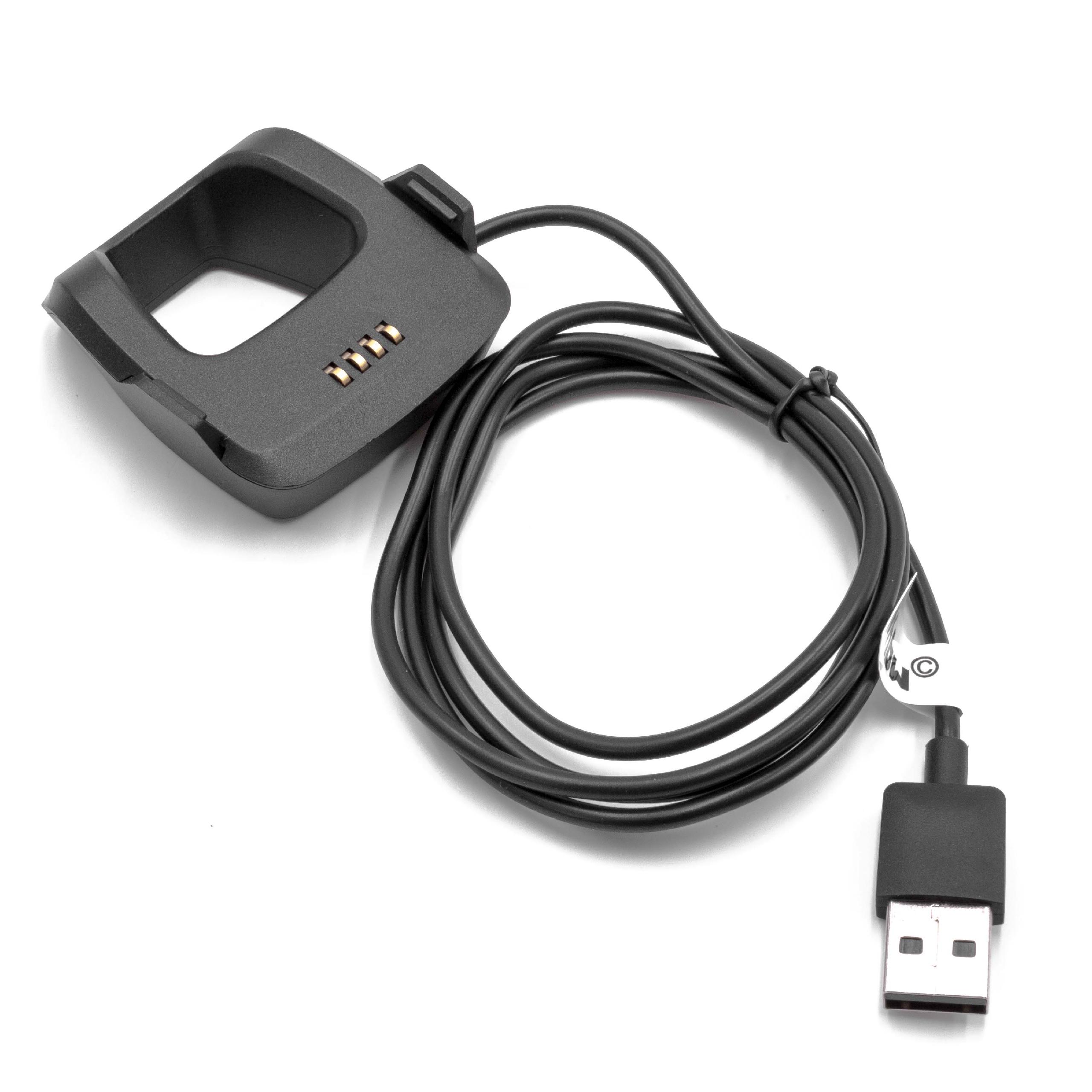 Cable de carga USB para smartwatch Garmin Forerunner 205, 305 - negro 95 cm