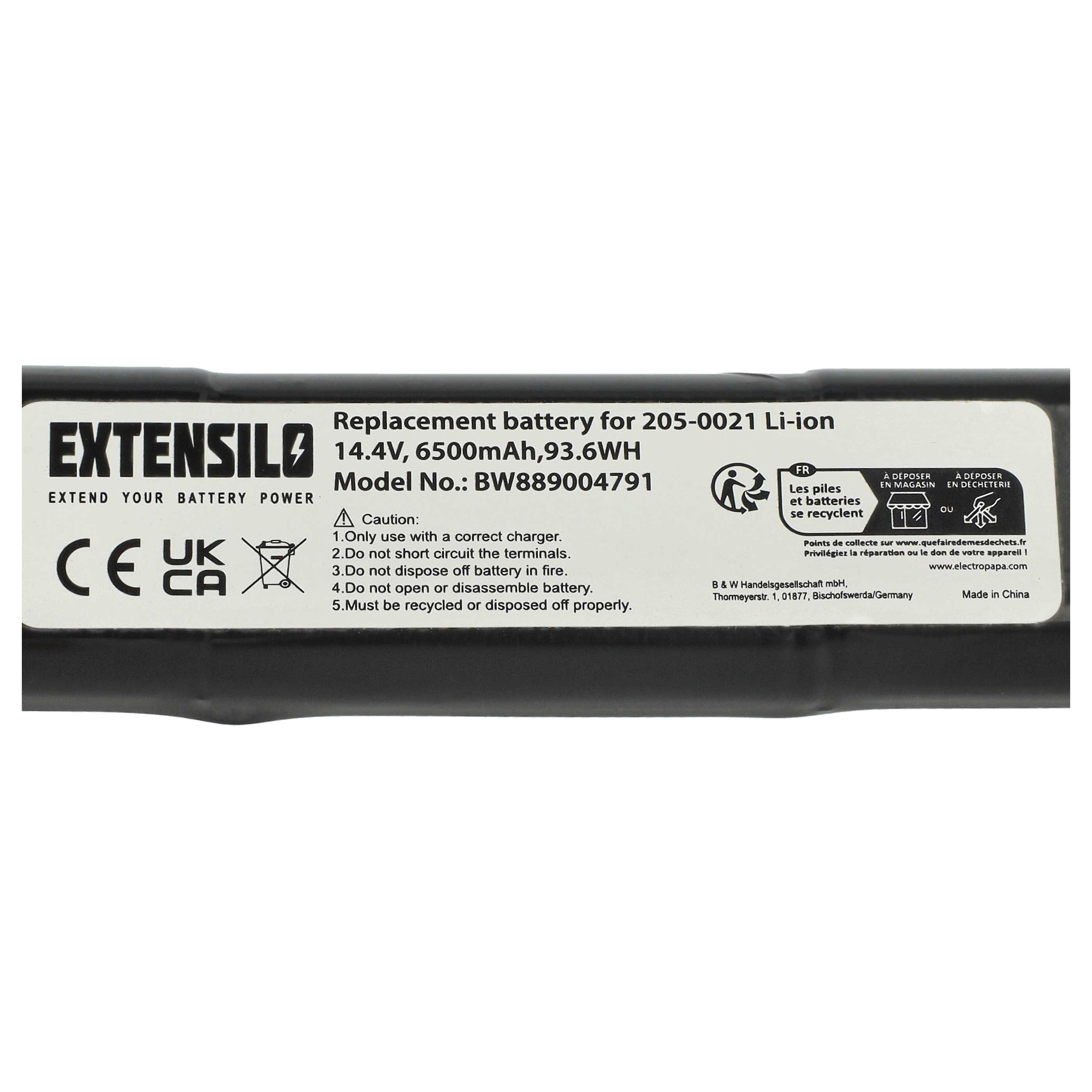 Battery replaces 205-0023, 205-0026, 205-0021, 205-0022 for Neato 6500mAh, 14.4V, Li-Ion