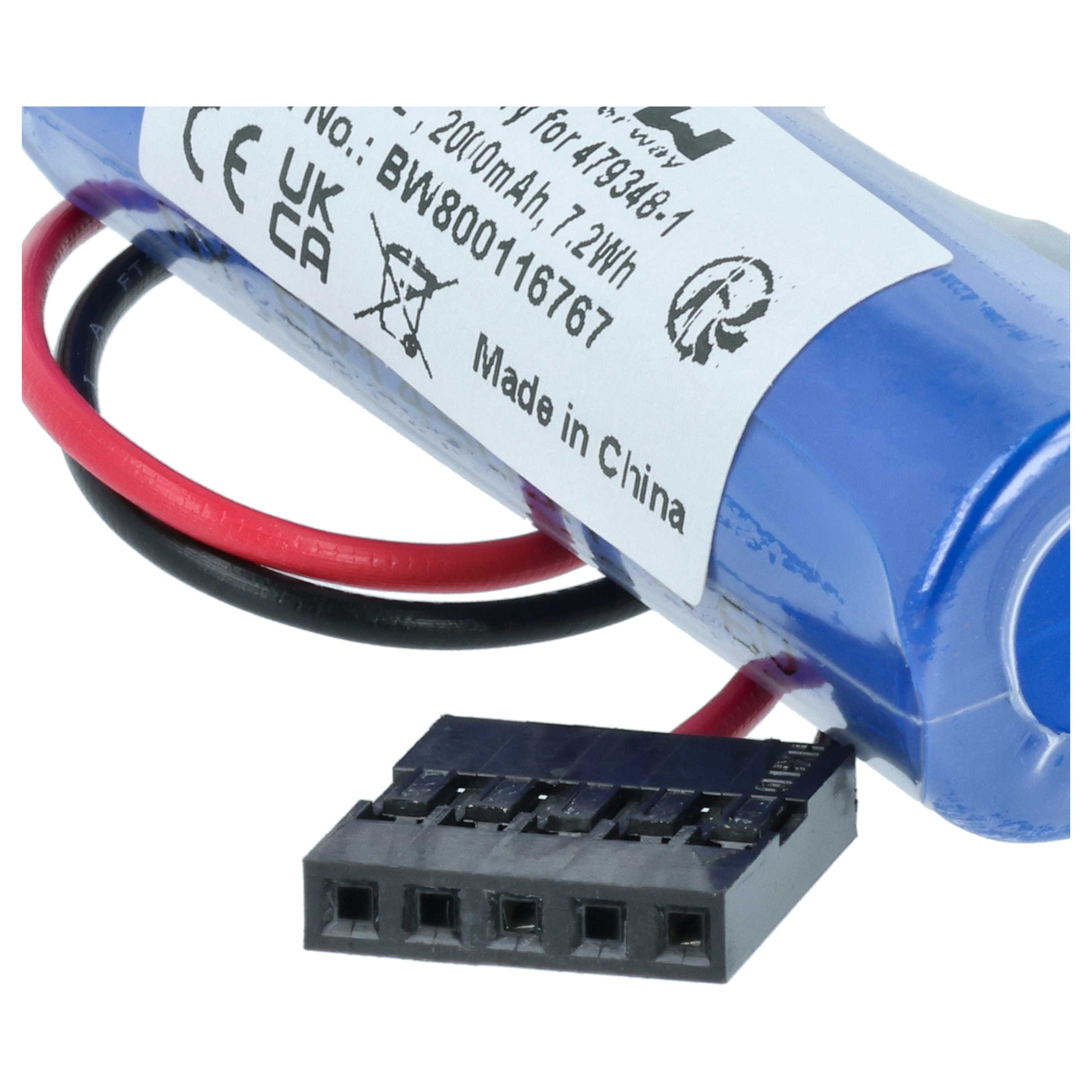 2x Batería reemplaza Toshiba ER6V, 479348-1 para controlador (2000 mAh, 3,6 V, Li-MnO2)