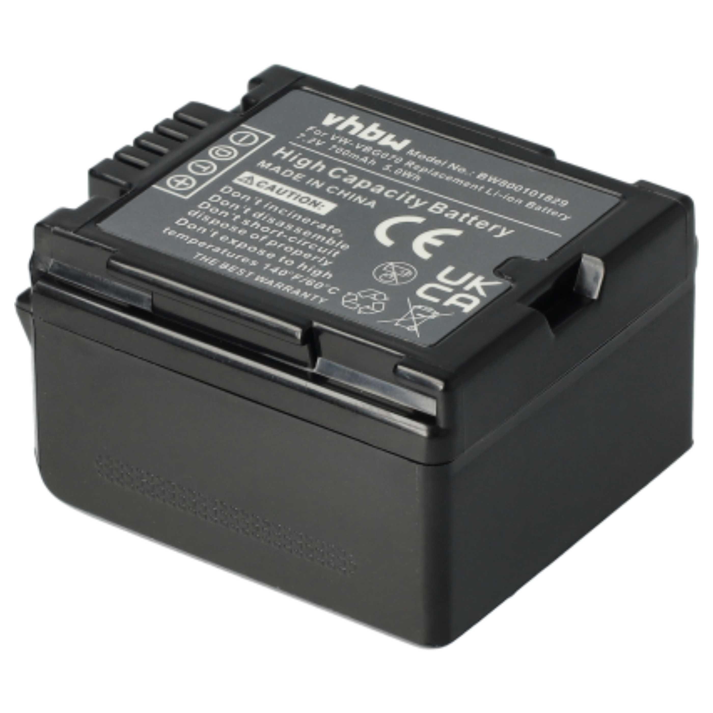 Videocamera 2x Battery replaces Panasonic VW-VBG070, DMW-BLA13E, DMW-BLA13, VW-VBG130 - 700 mAh 7.2 V Li-Ion