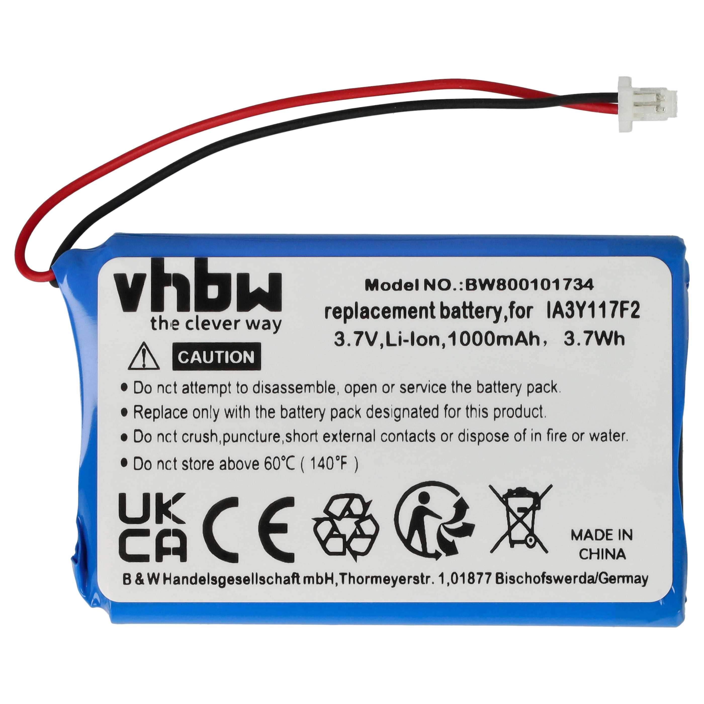 Akumulator do nawigacji GPS zamiennik IA3Y117F2 - 1000 mAh 3,7 V Li-Ion