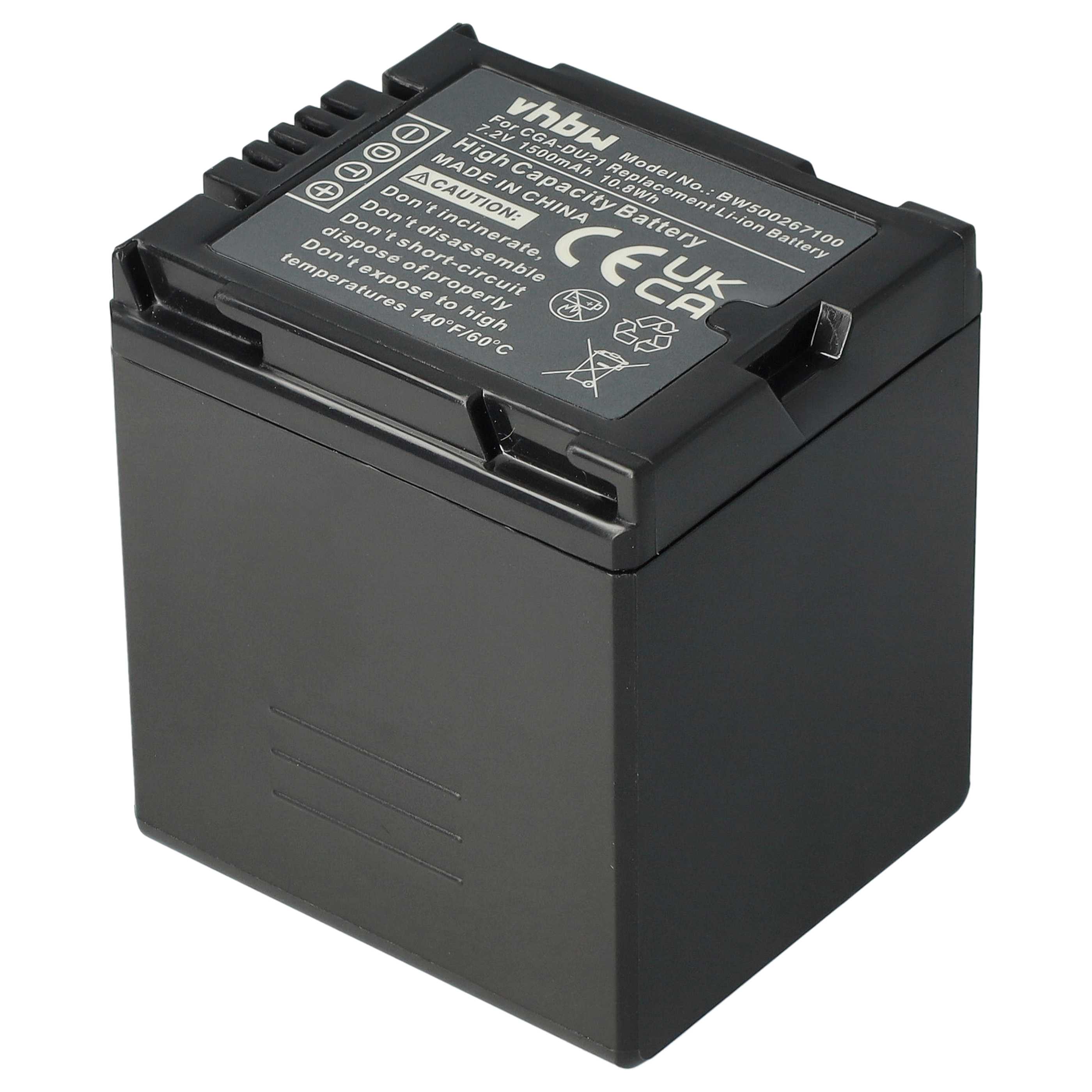 Videocamera Battery Replacement for Hitachi DZ-BP07s, DZ-BP14s, DZ-BP21 - 1500 mAh 7.2 V Li-Ion