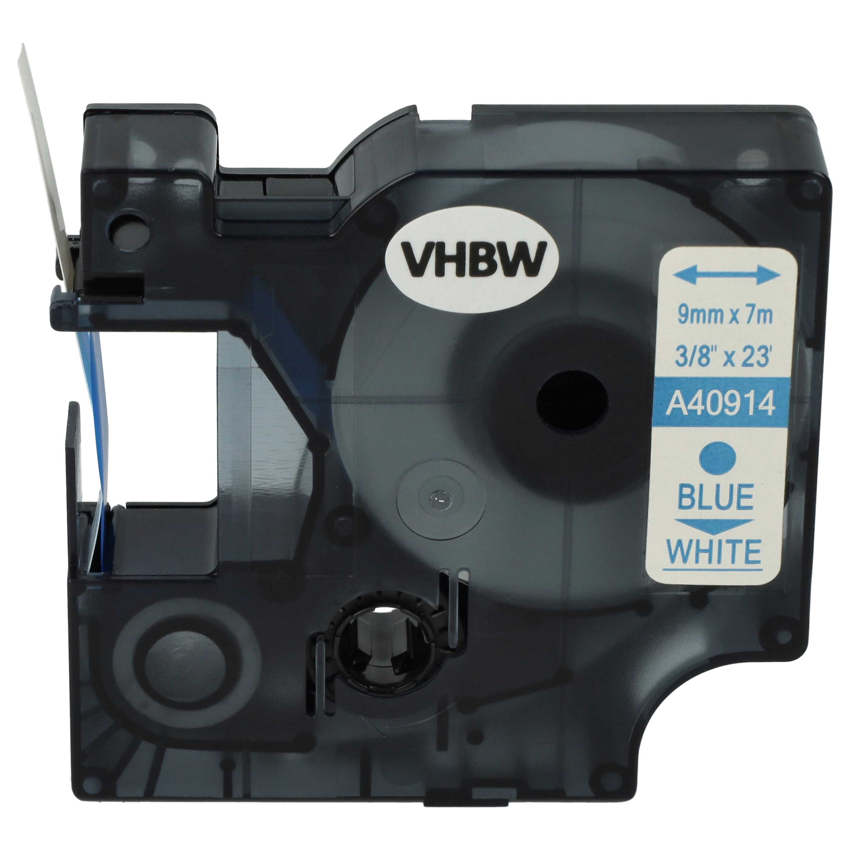 Label Tape replaces Dymo D1, 40914 - 9 mm Blue to White