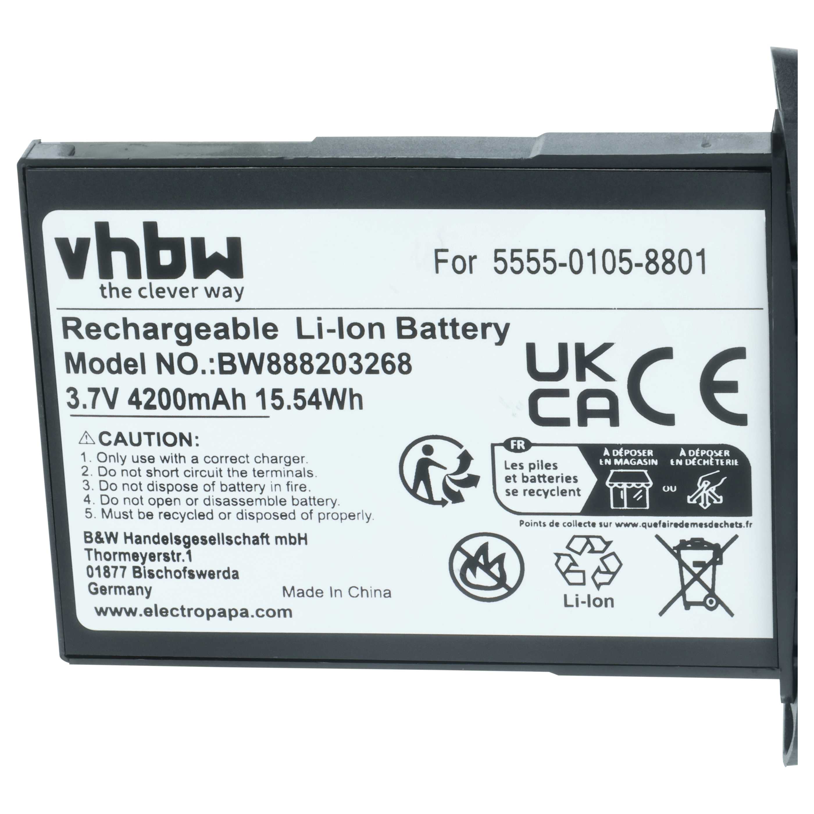 Handheld Computer 2x Battery replaces NCR Orderman 5555-0105-8801 - 4200mAh, 3.7V