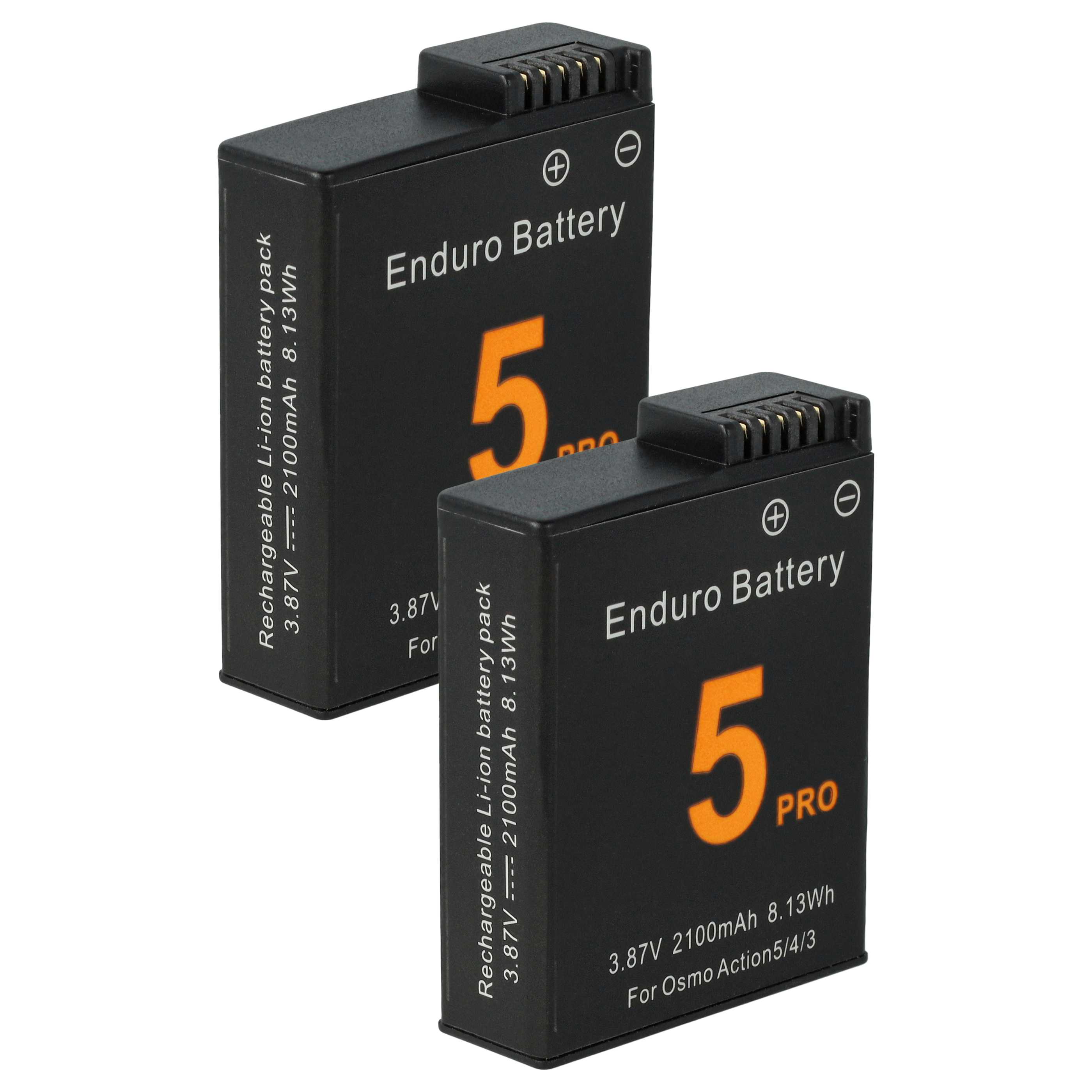 2x Battery replaces DJI BCX204-1950-3.87, CP.OS.00000370.01, JH-ACT5 - 2100mAh, 3.8V, Li-Ion