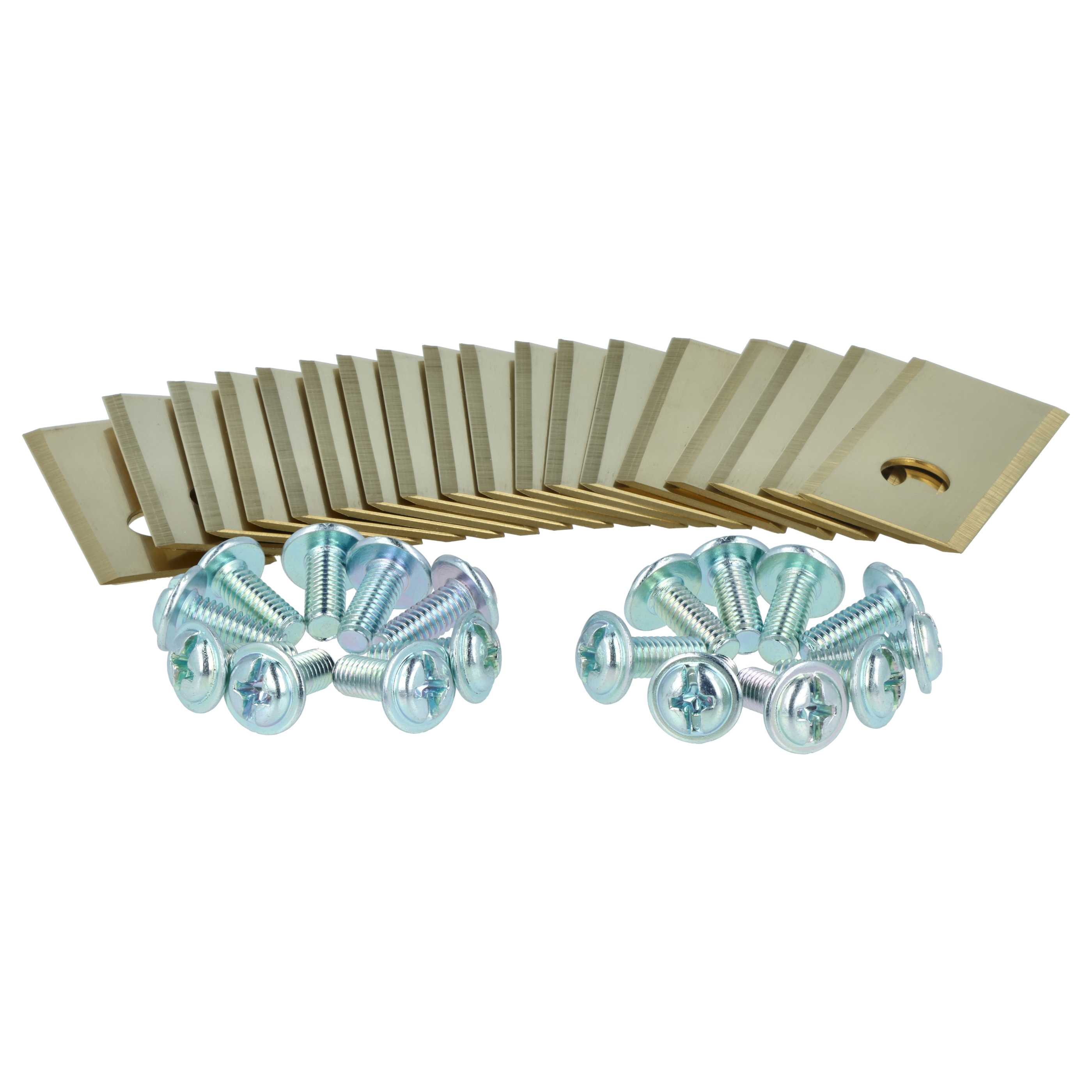 18x Lames pour tondeuse Philips, Scheppach, Worx, Landxcape – Couteaux apatite de titane, Silber Gold