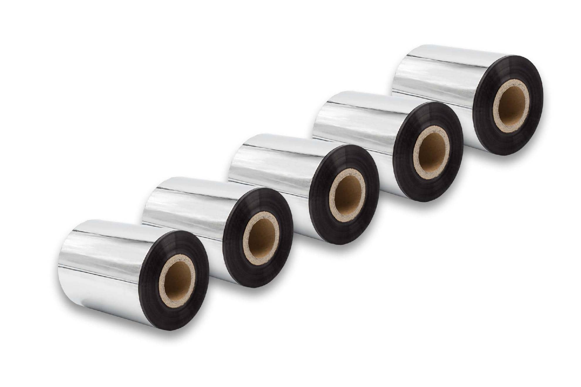 5x Thermotransferband passend für Godex, Printronix, TSC, Valentin Drucker u.a. - 80 mm x 300 m, Wachs-Plus