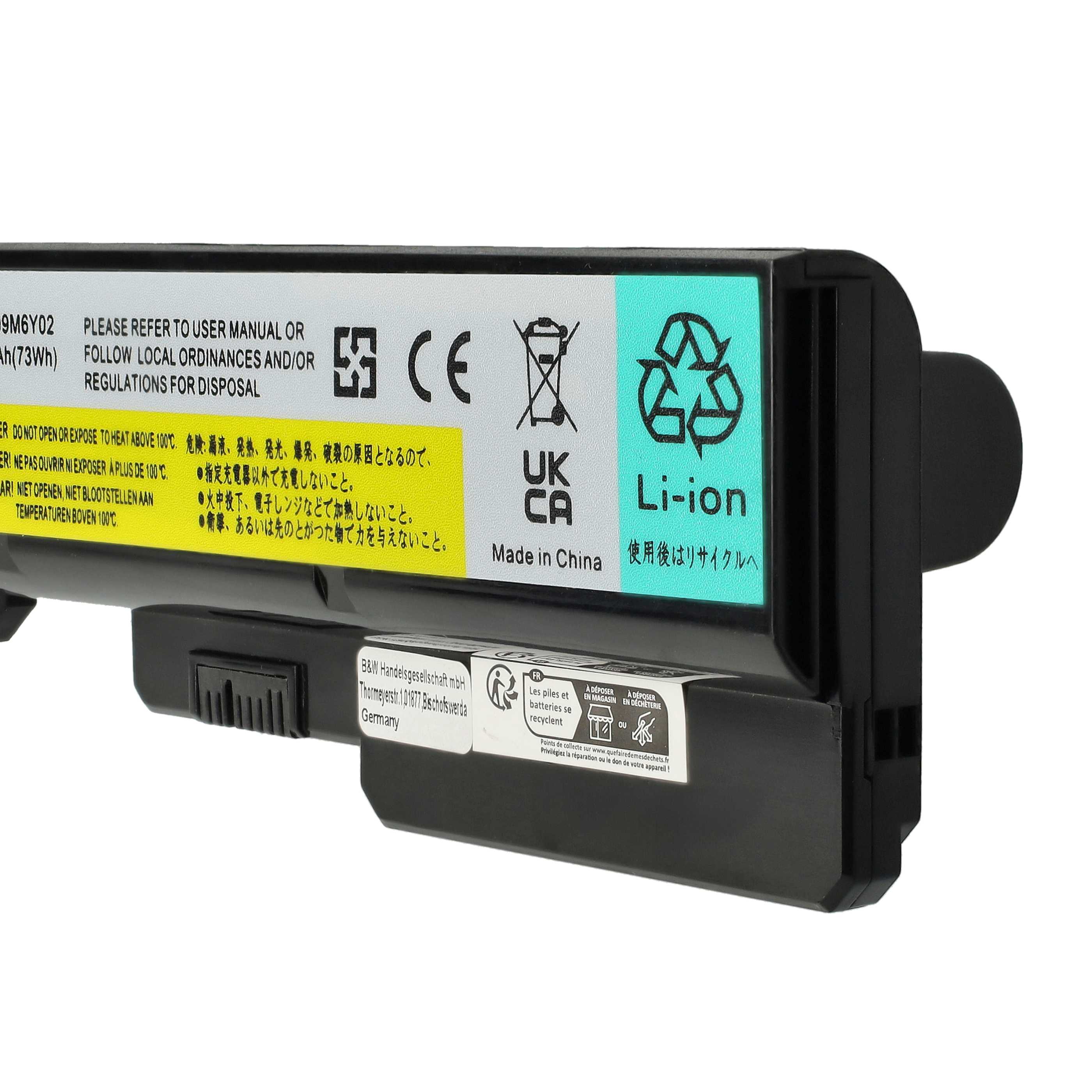 Akumulator do laptopa zamiennik IBM / Lenovo 121000938, 121000937, 121000935 - 6600 mAh 11,1 V Li-Ion, czarny