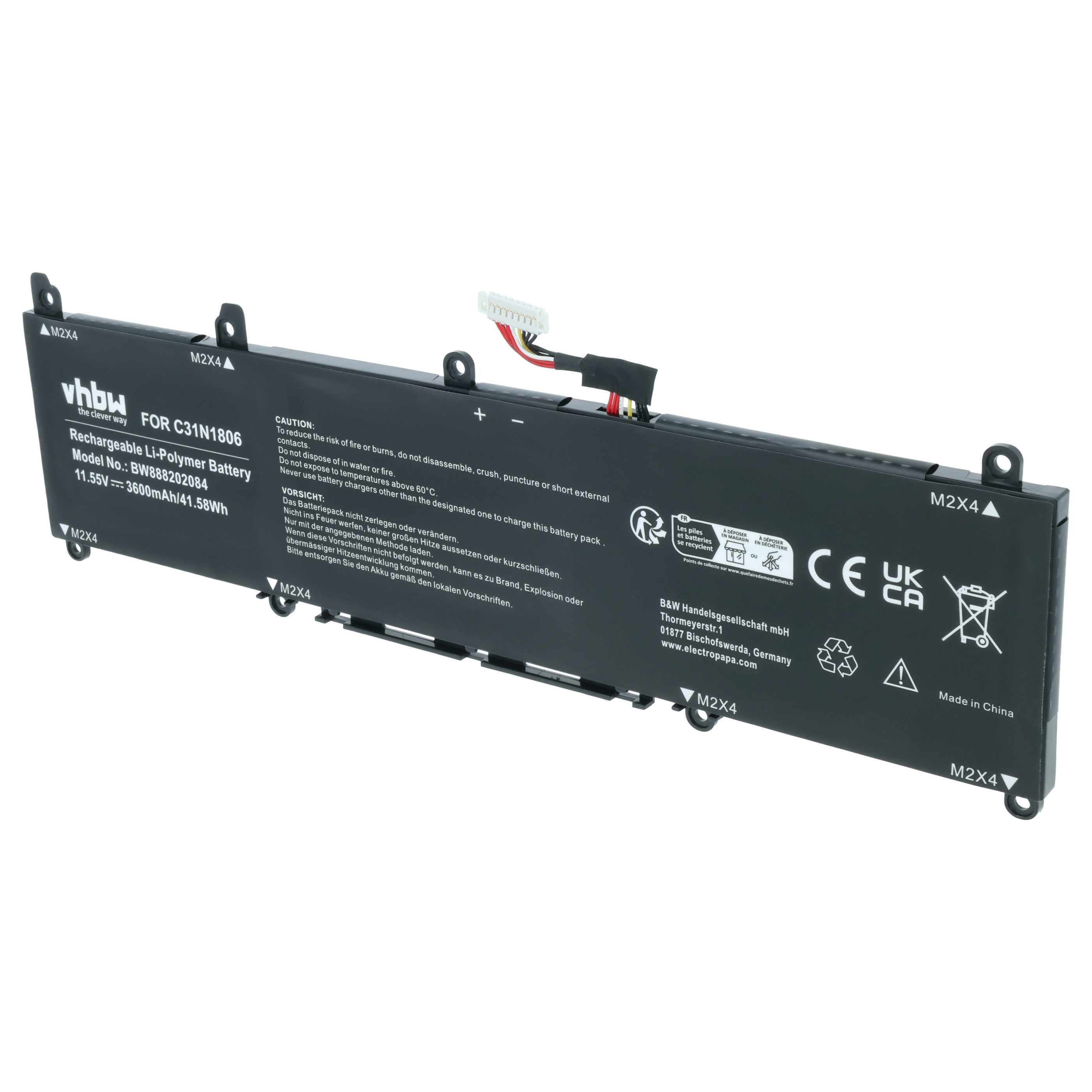 Akumulator do laptopa zamiennik Asus 0B200-02960000, 0B200-03030000 - 3600 mAh 11,55 V LiPo, czarny