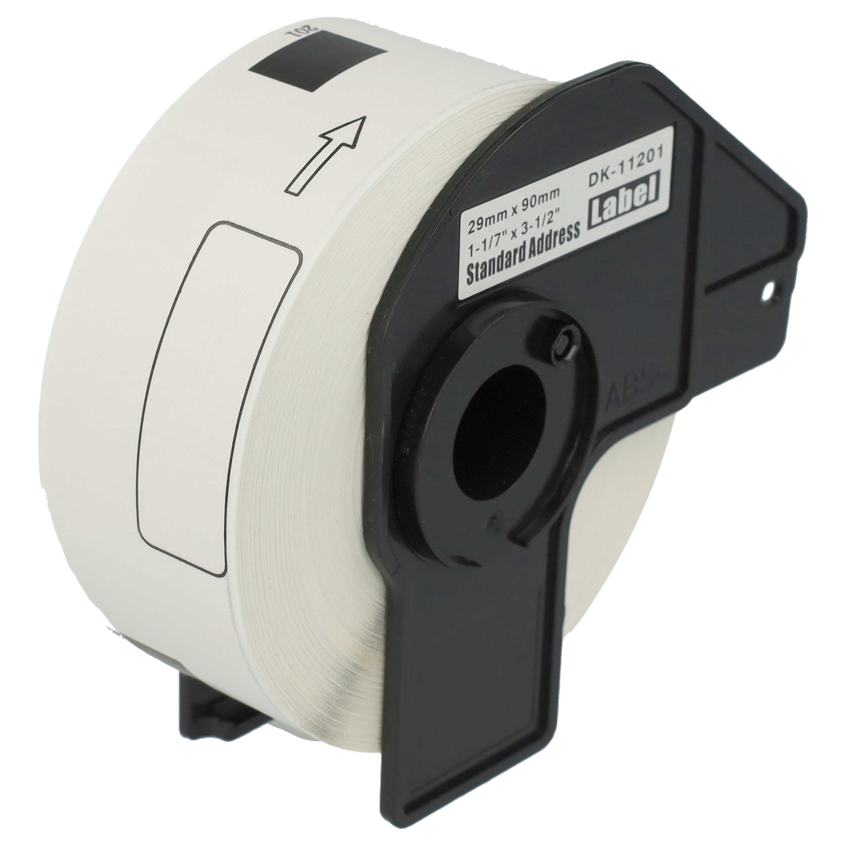 3x Label Roll replaces Brother DK-11201 Labeller - 29 mm x 90 mm + Holder
