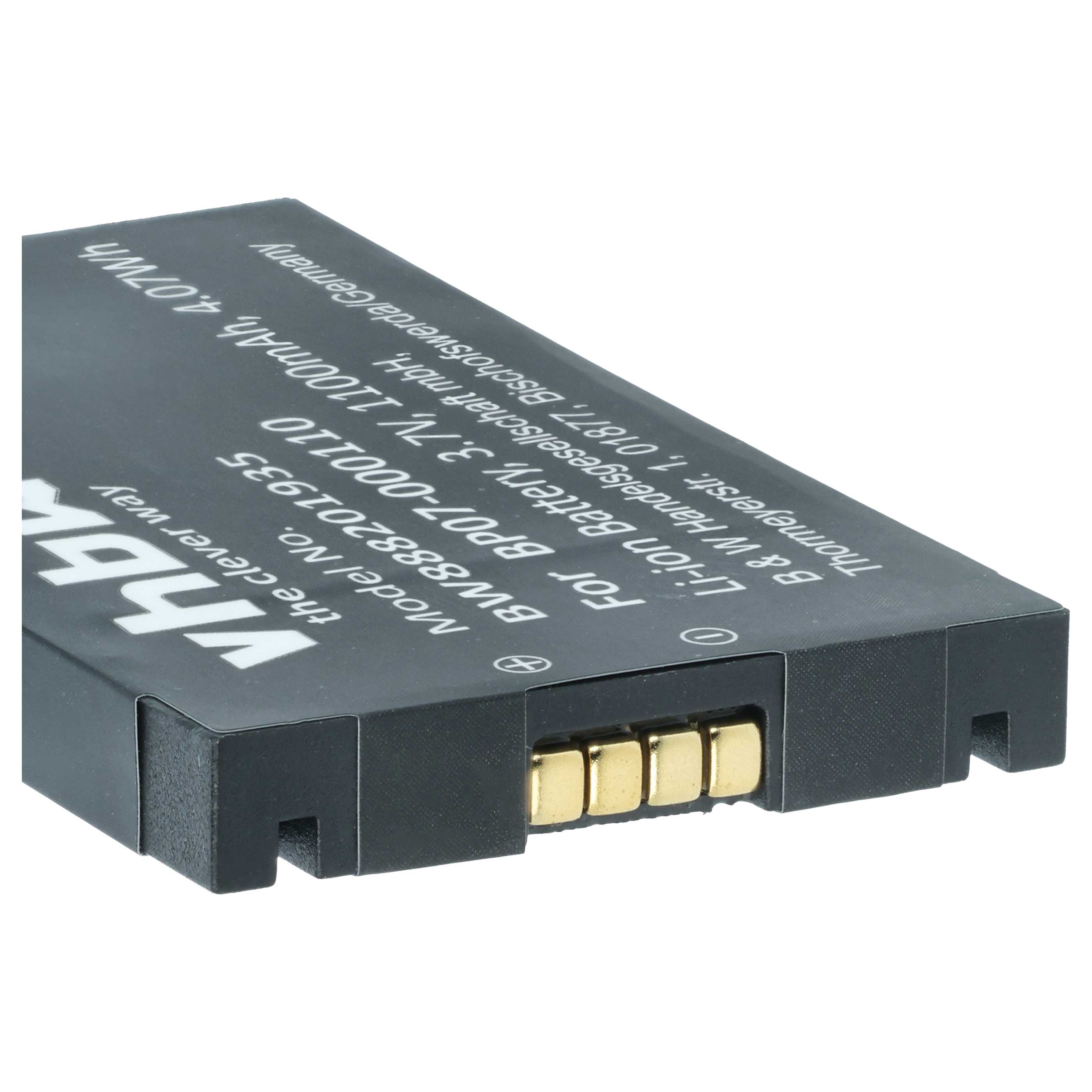 2x Batería reemplaza Datalogic 11300794, 3H21-00000370 para escáner código de barras (1100 mAh, 3,7 V, Li-Ion)
