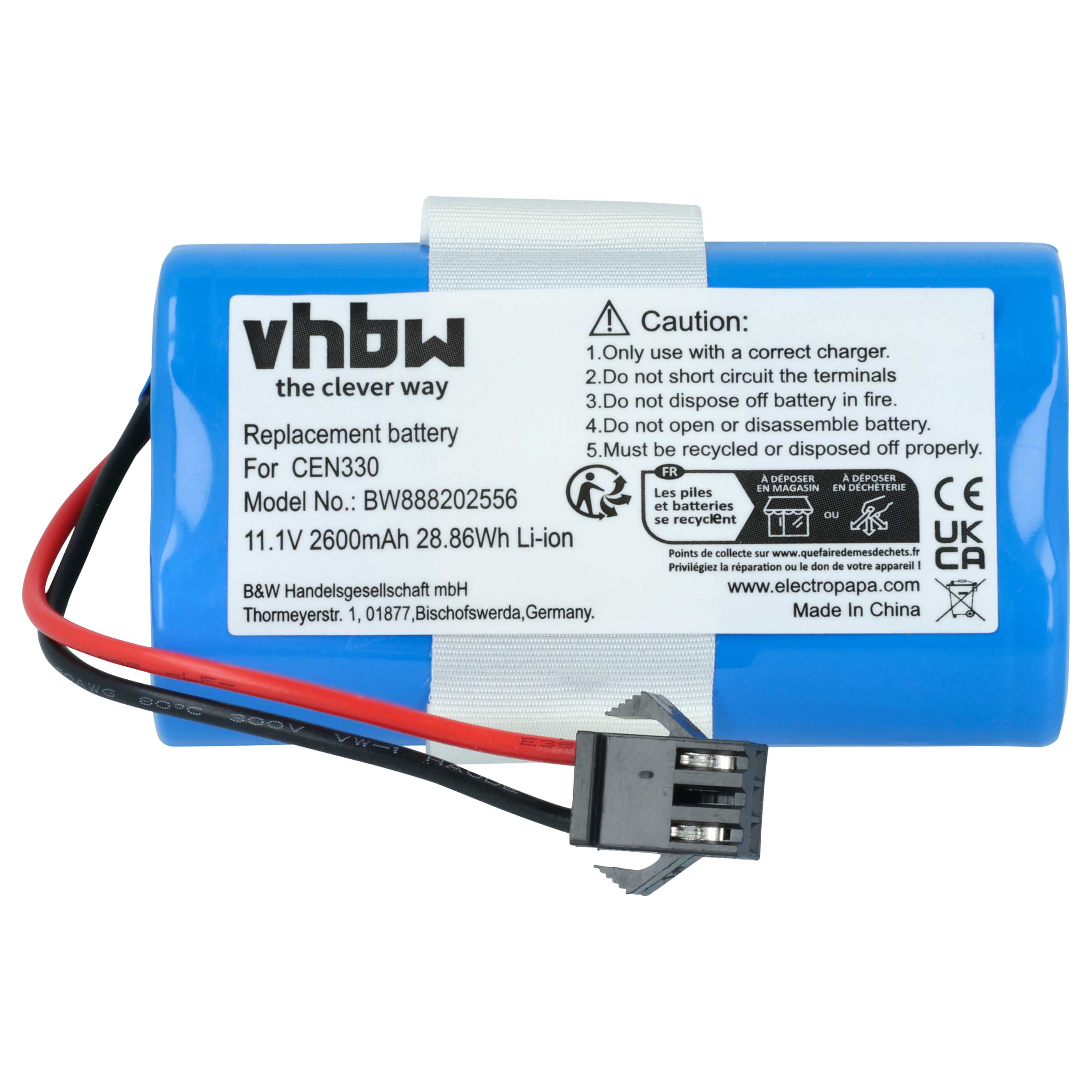 Battery replaces Cecotec CONG0001 for Cecotec 2600mAh, 10.8V, Li-Ion