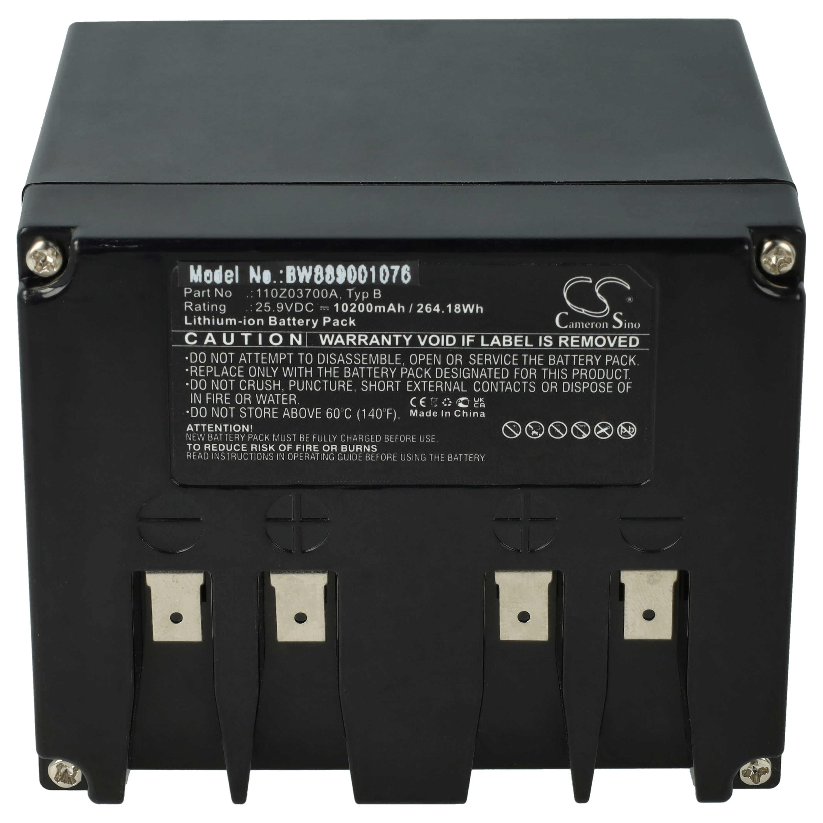Battery replaces Ambrogio type B, 110Z03700A - 10.2 Ah 25.9 V Li-Ion, black