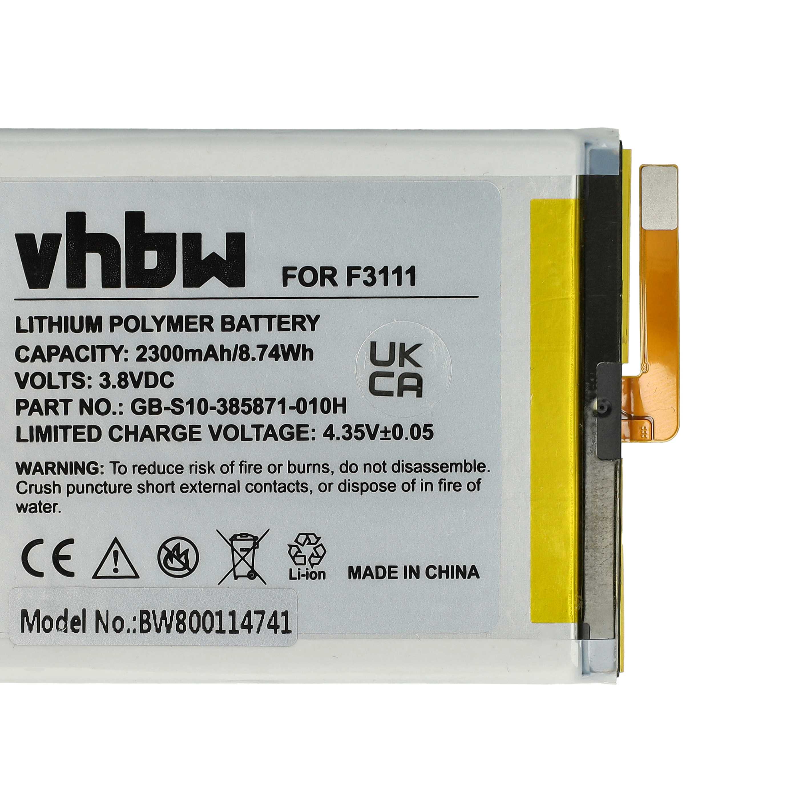 Mobile Phone Battery Replacement for Sony GB-S10-385871-010H - 2300mAh 3.8V Li-polymer